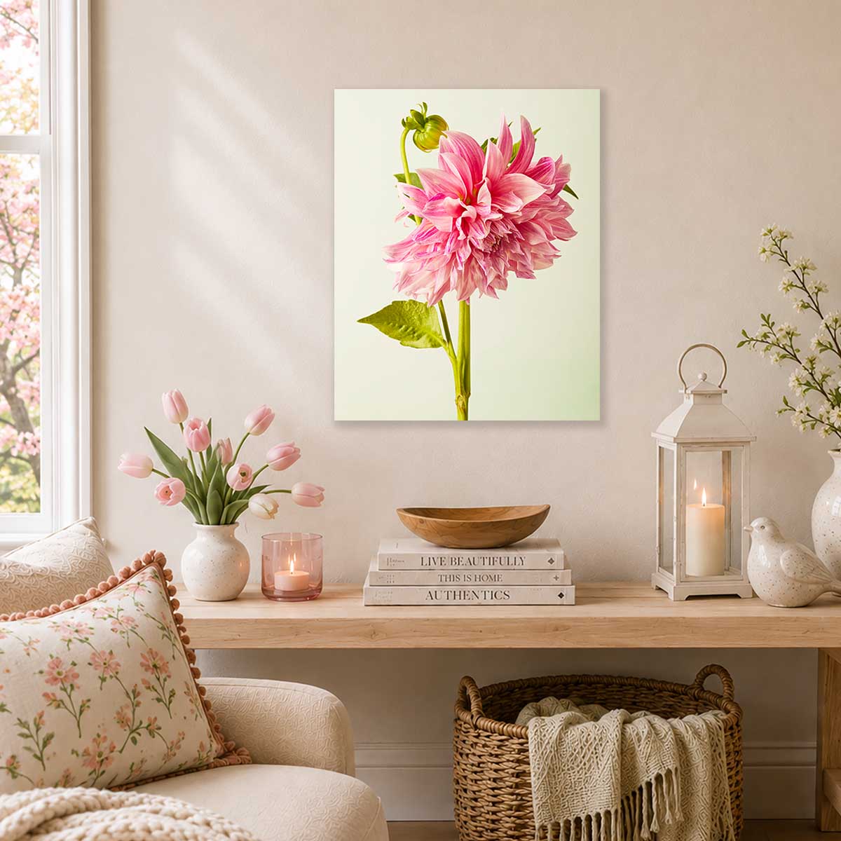 Budding Beauty Dahlia Wall Art Canvas