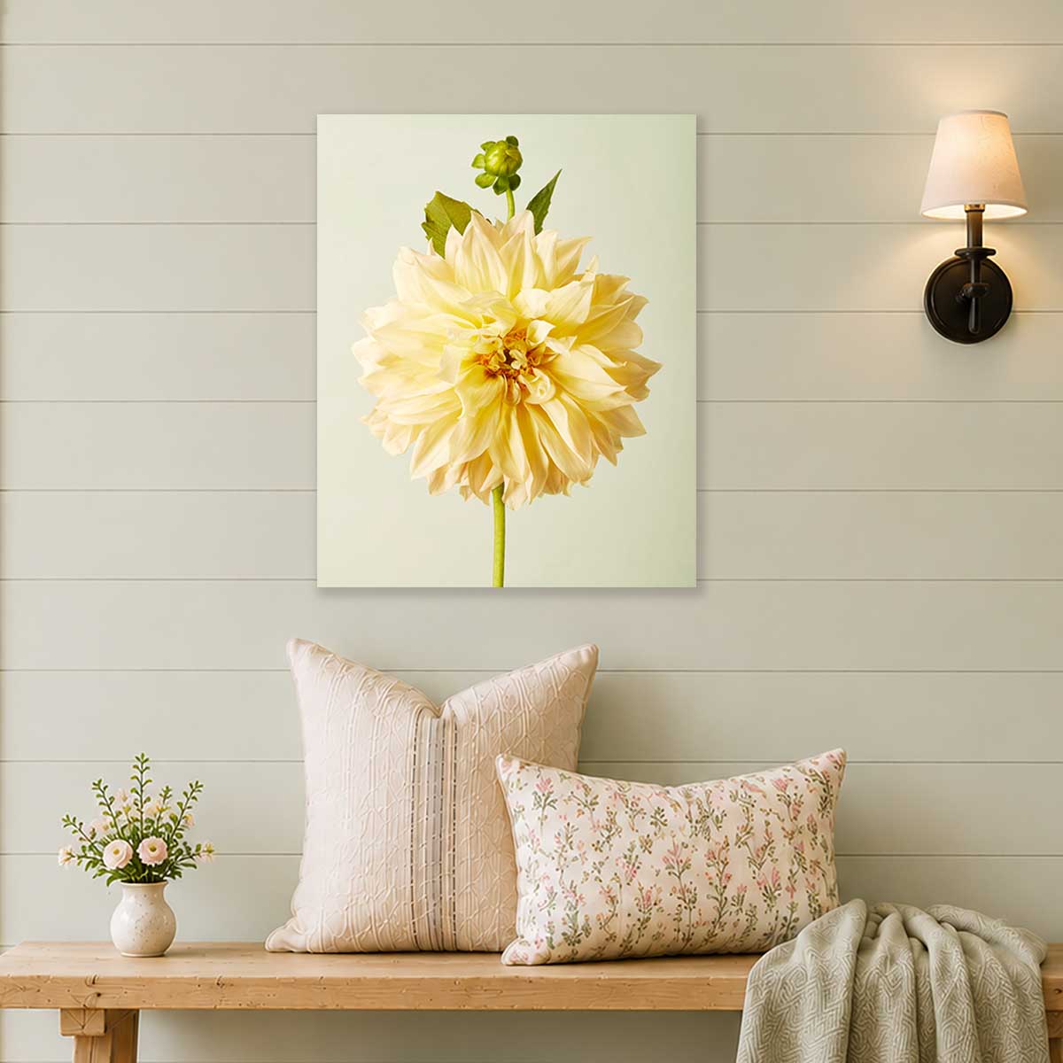 Champagne Petals | Dahlia Wall Art Canvas