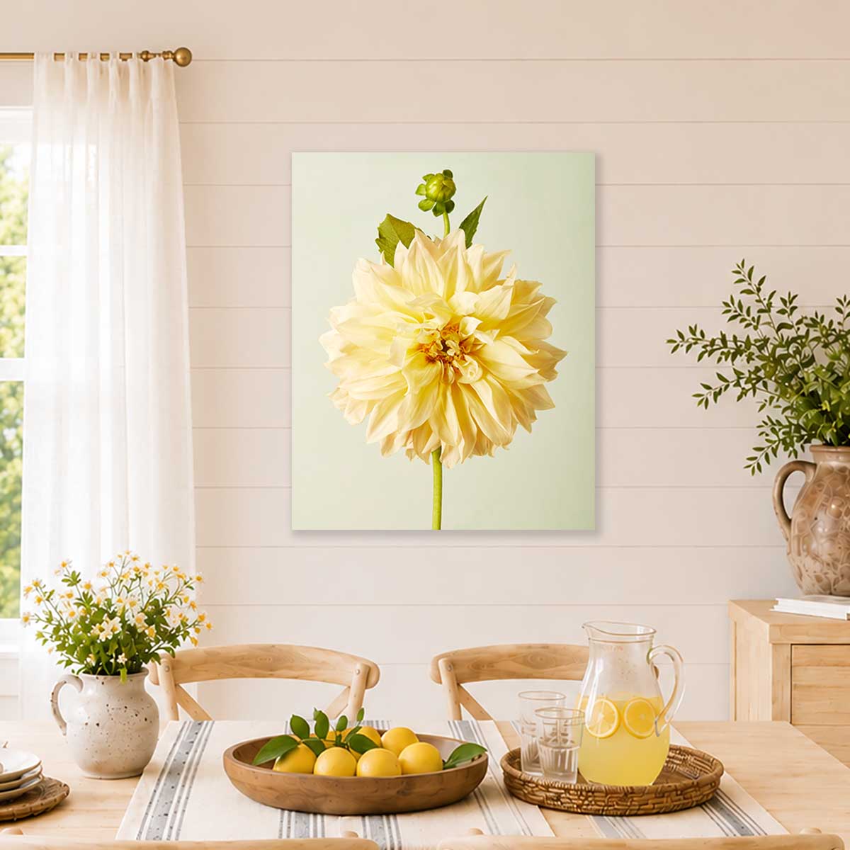 Champagne Petals | Dahlia Wall Art Canvas