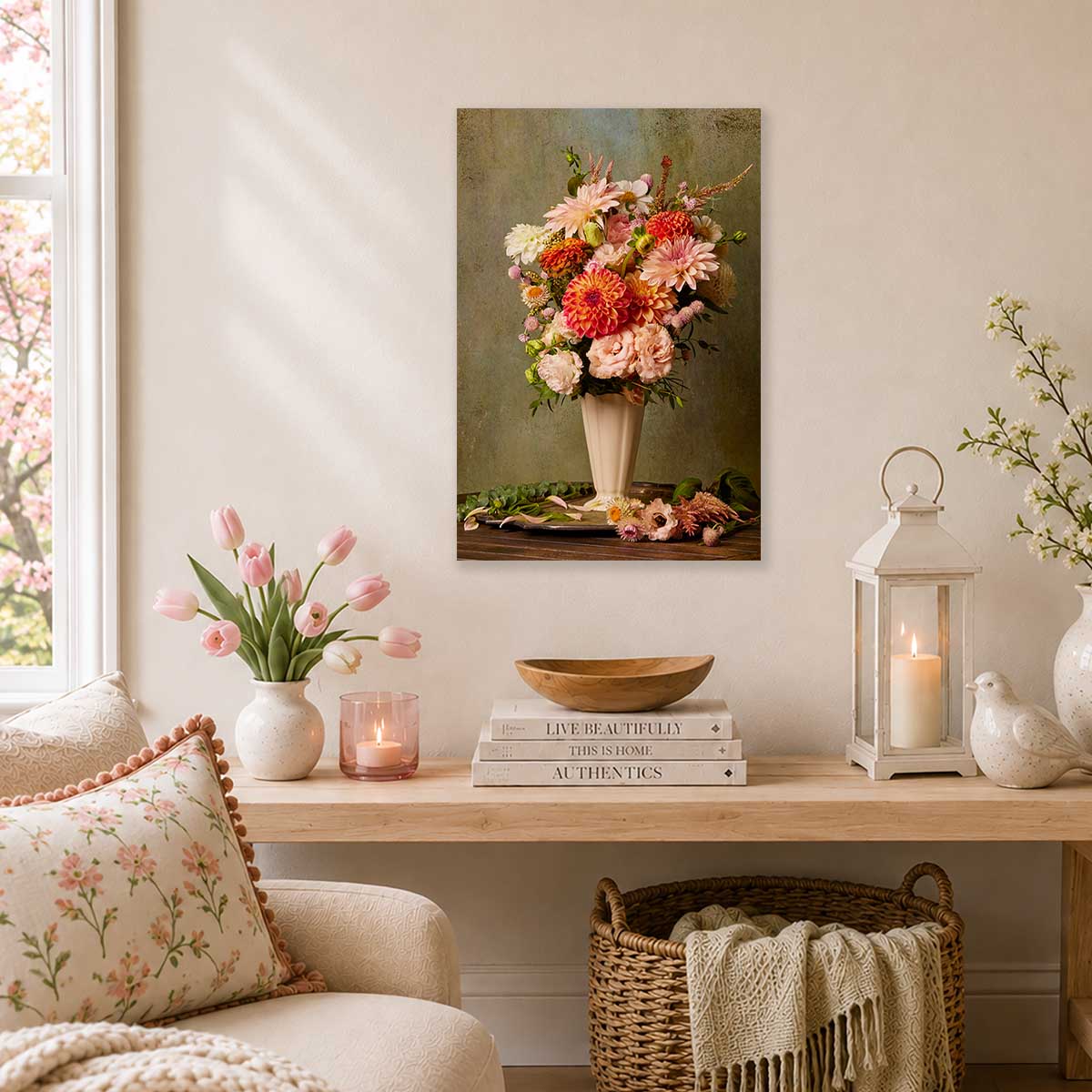 Victorian Bouquet | Dahlia Wall Art Canvas