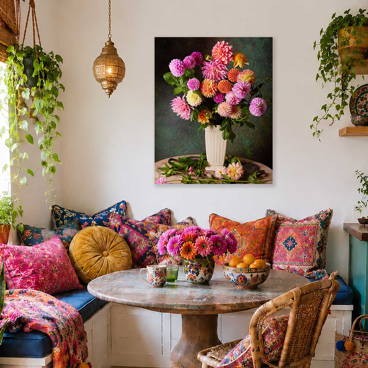 Garden's Grand Finale | Dahlia Wall Art Canvas