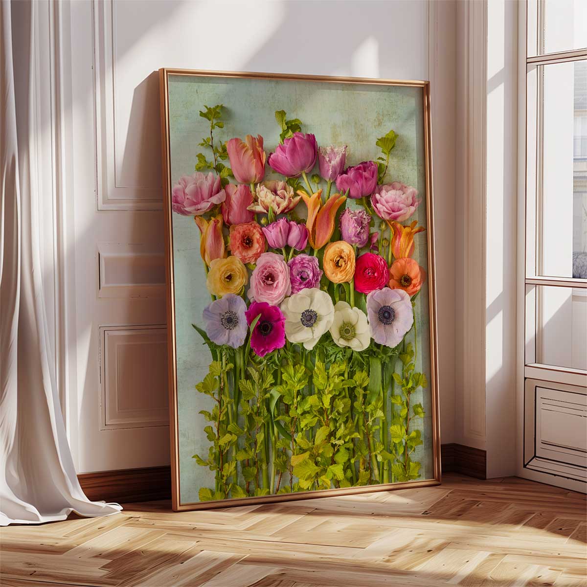 Spring Garden Floral Wall Art Canvas