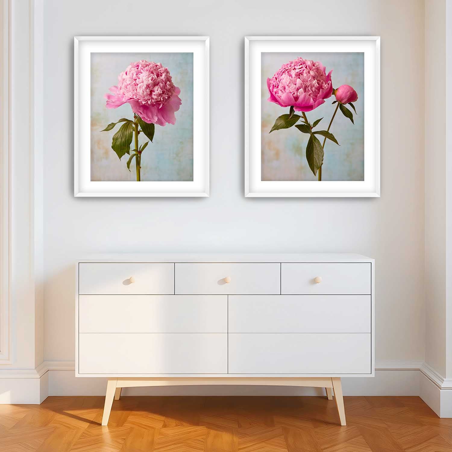 Peony Sisters Two Piece Wall Art Print Set