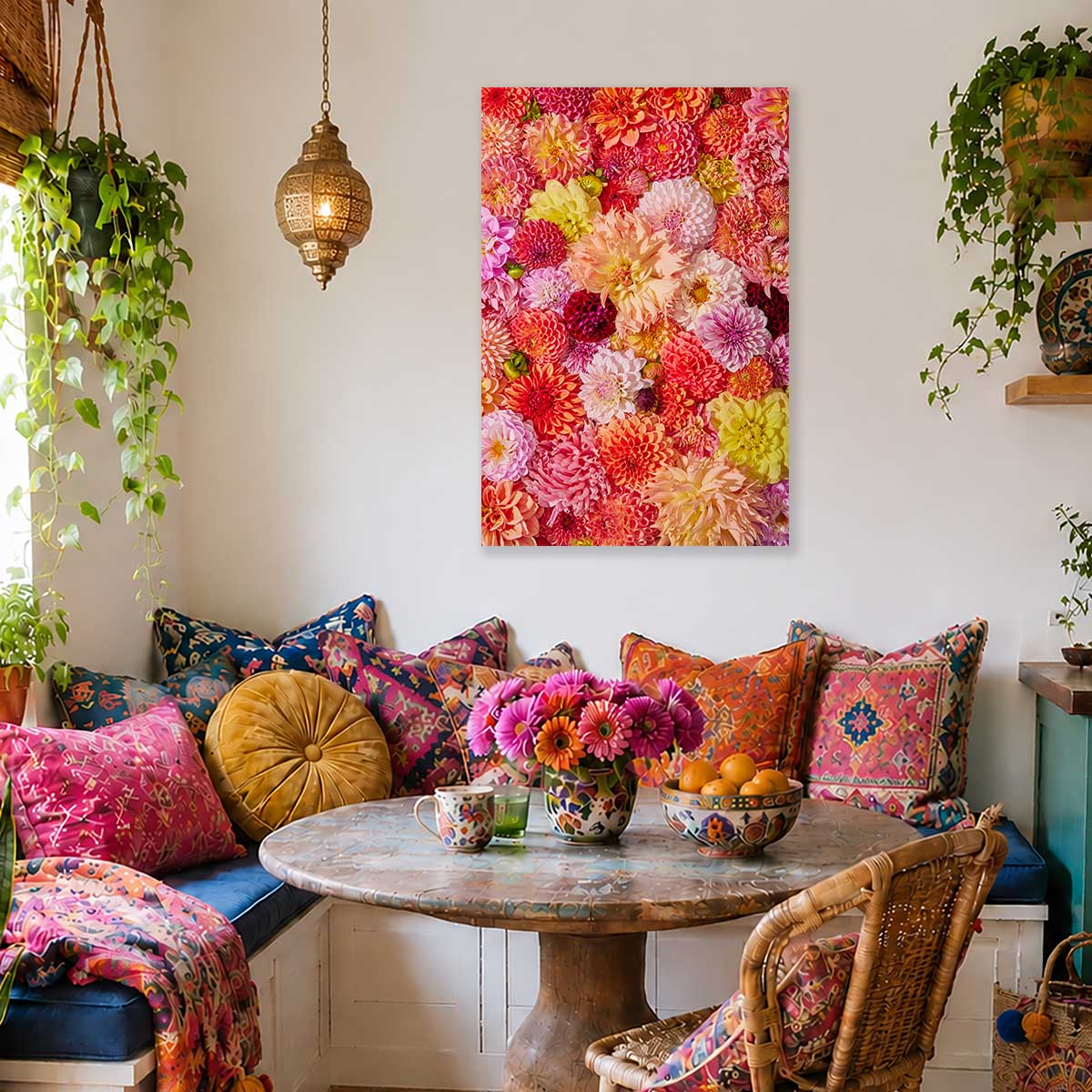 Blooming Radiance | Dahlia Canvas Wall Art