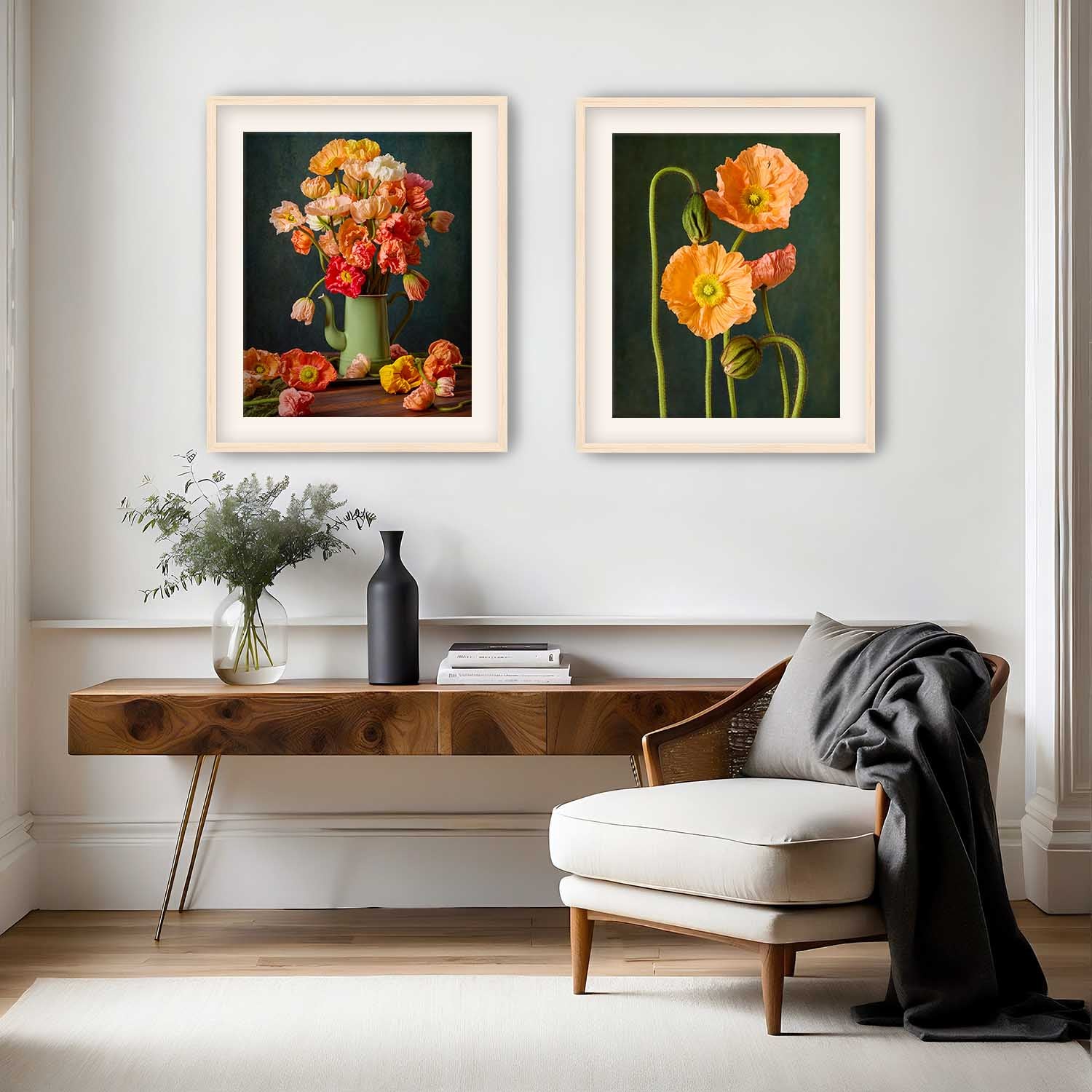 Poppy Passion Two Piece Wall Art Print Set