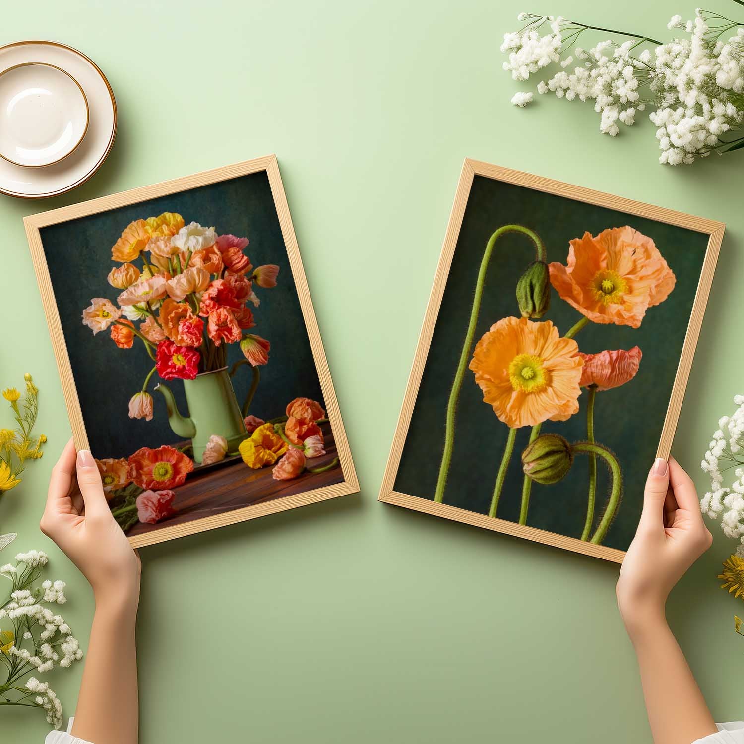 Poppy Passion Two Piece Wall Art Print Set