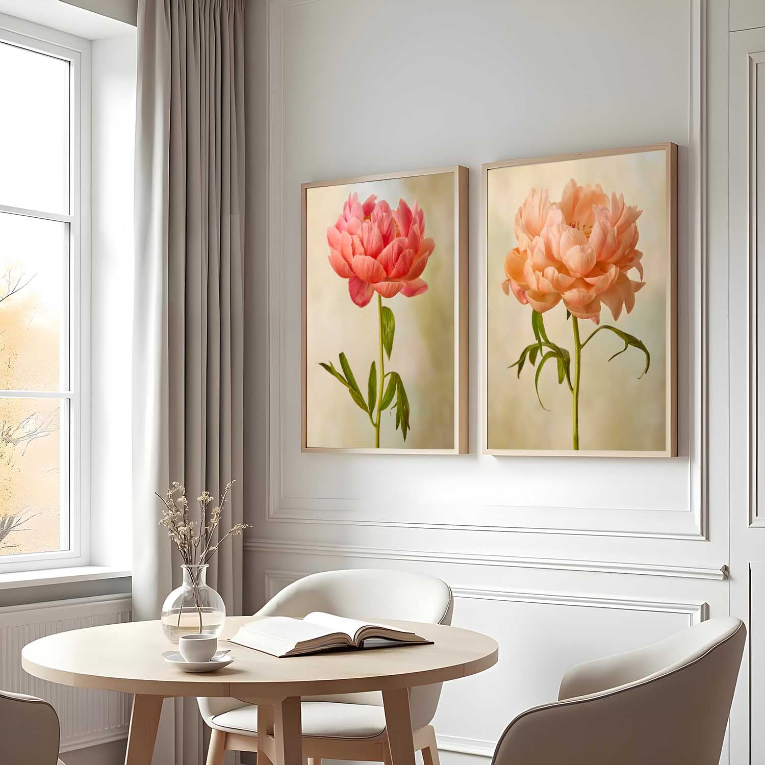 Coral Charm Peony Duo