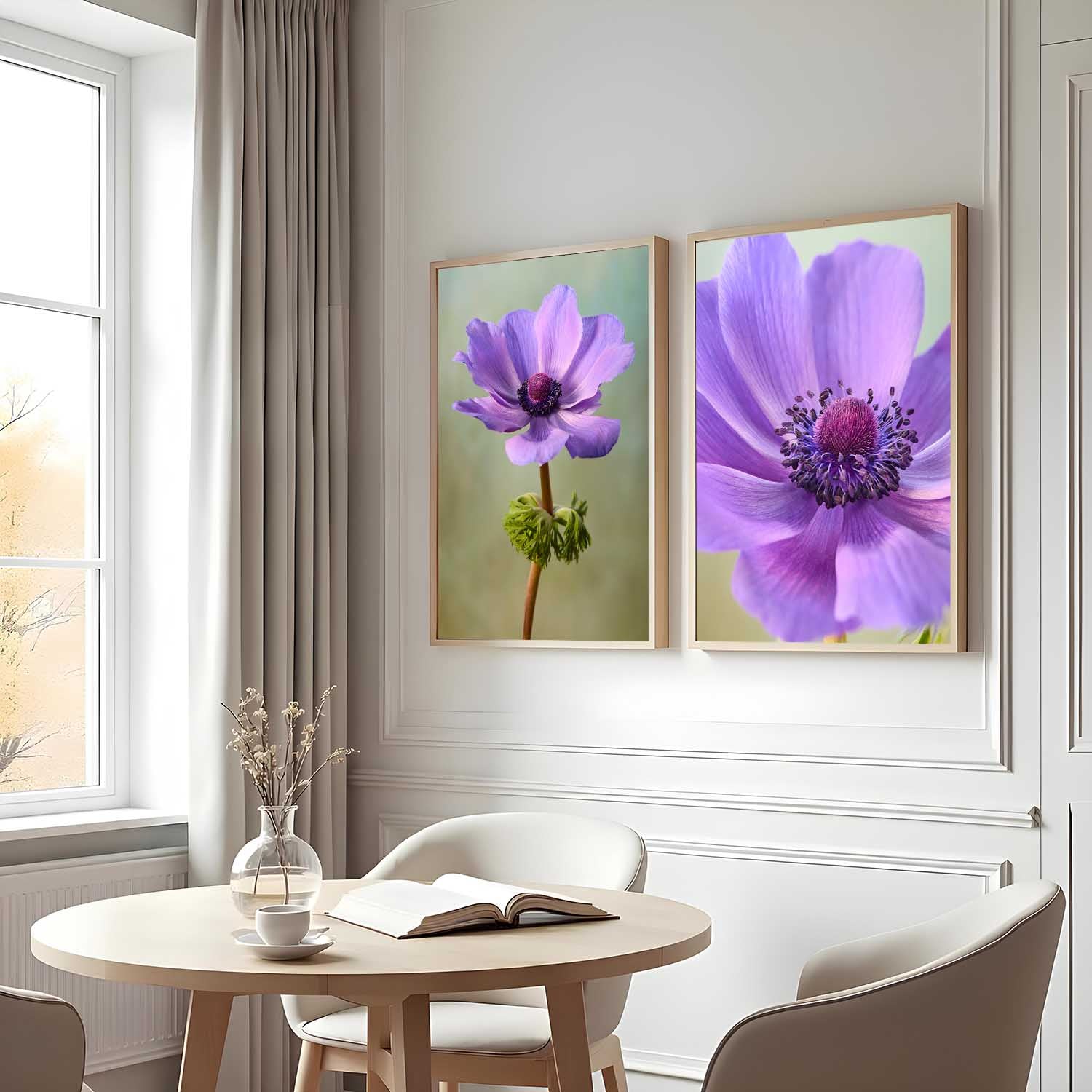 Purple Power | Anemone Two Piece Wall Art Canvas Set