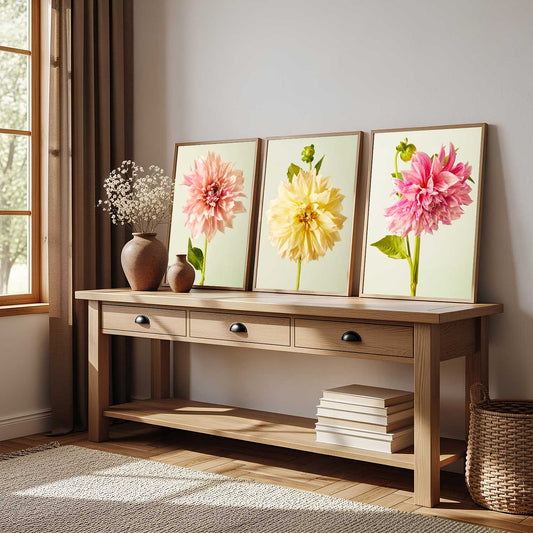 Cafe Au Lait Dahlia- 3 Piece Art Set