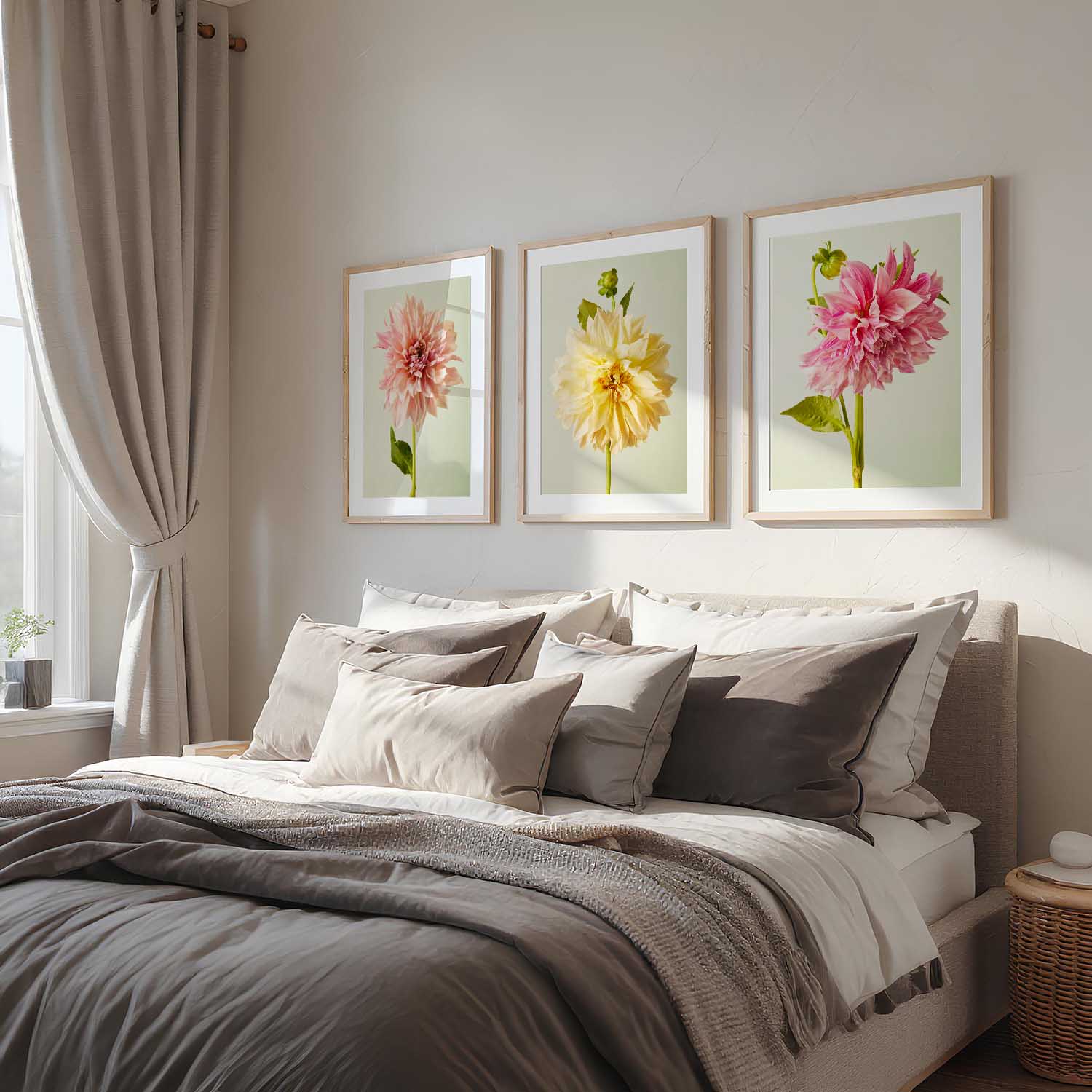 Cafe Au Lait Dahlia- 3 Piece Art Set