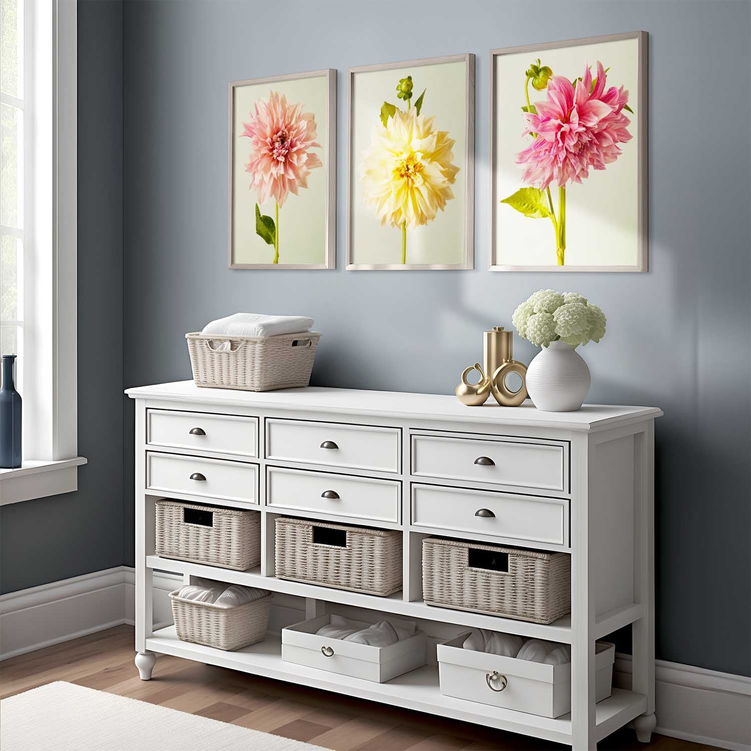 Cafe Au Lait Dahlia- 3 Piece Art Set