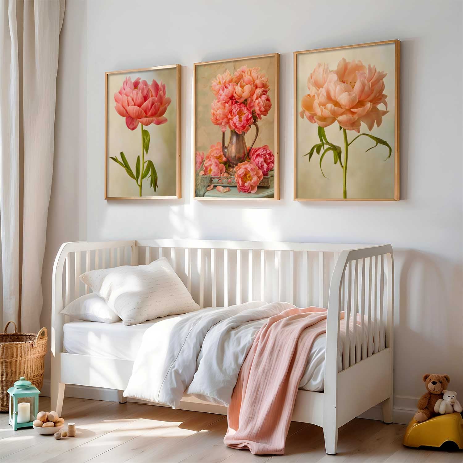 Coral Charm Arrangement- 3 Piece Art Set