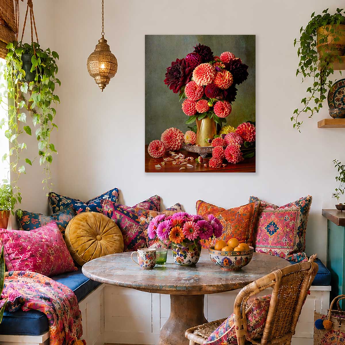 Late Summer Glow | Dahlia Wall Art Canvas