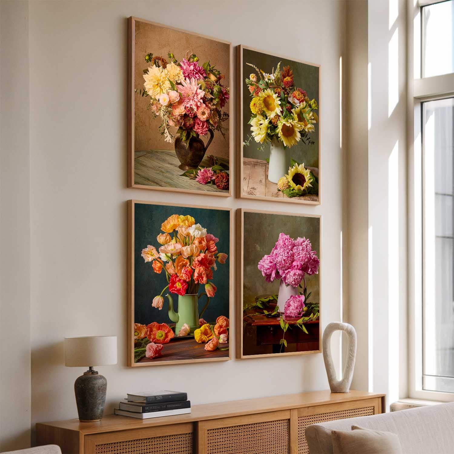 Floral Obsession 4 Piece Wall Art Canvas Set