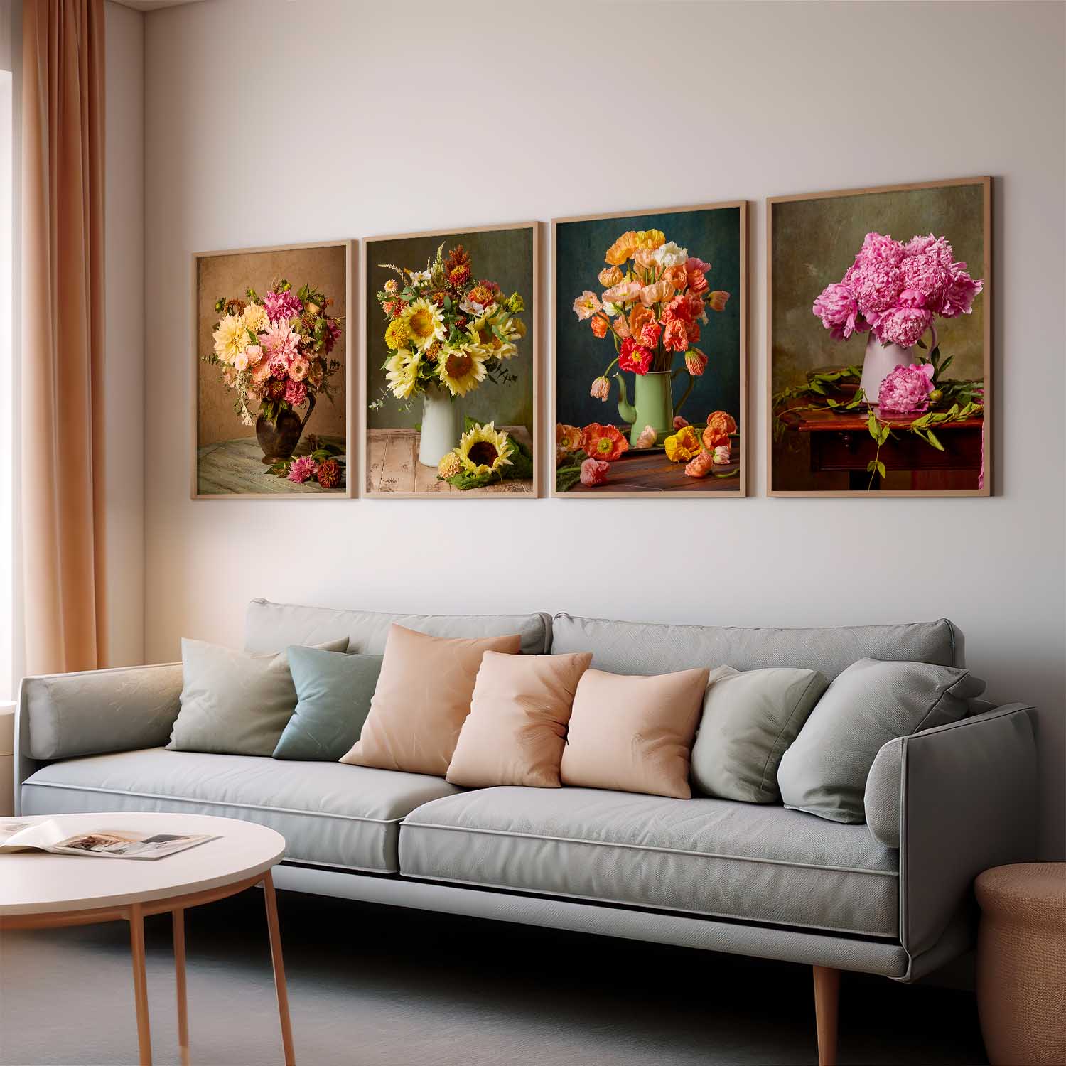 Floral Obsession 4 Piece Wall Art Canvas Set