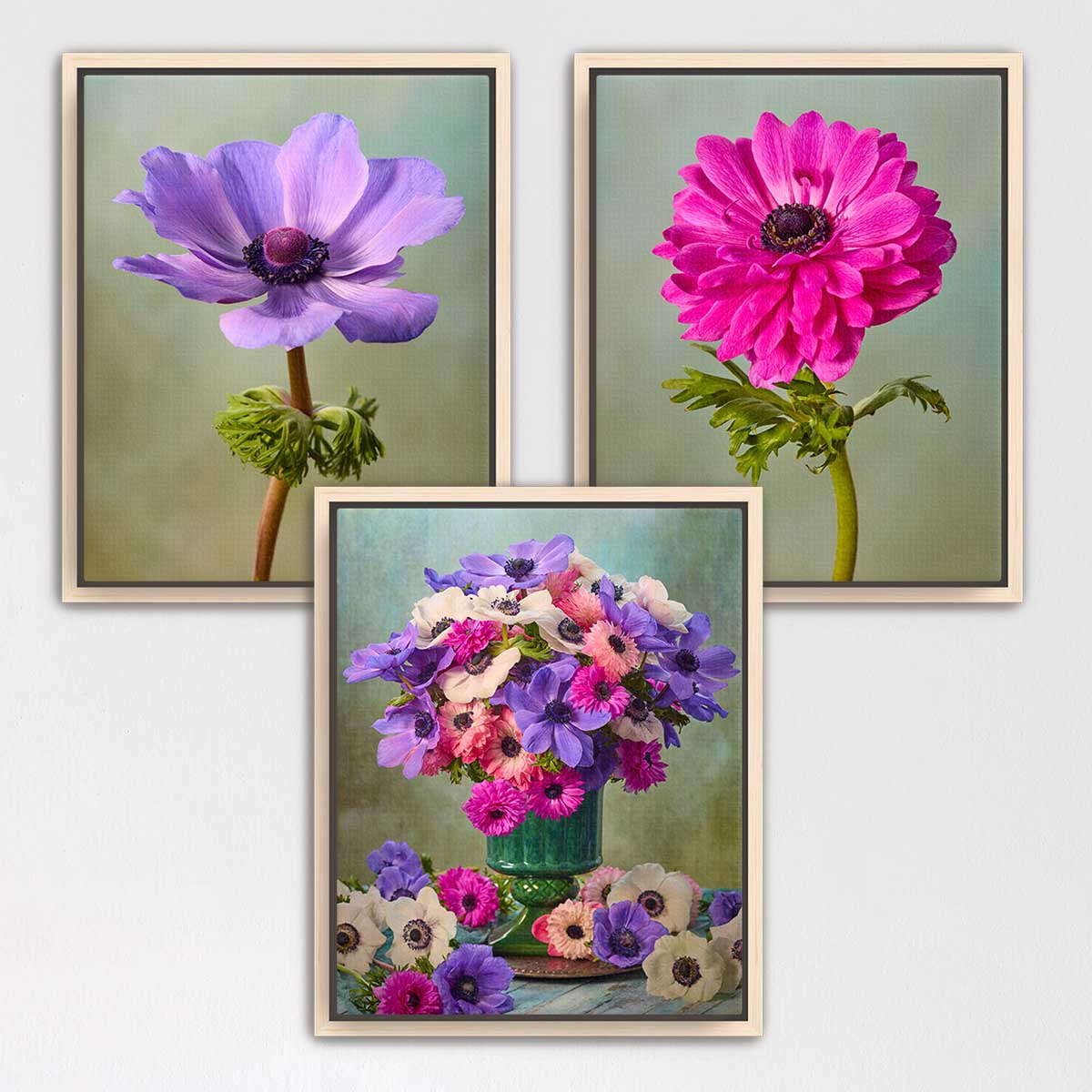 Anemone Harmony 3 Piece Art Set