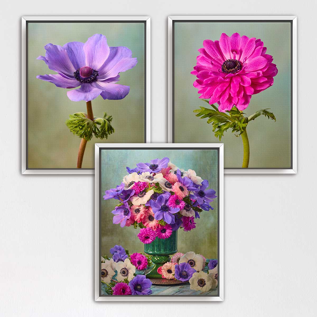 Anemone Harmony 3 Piece Art Set