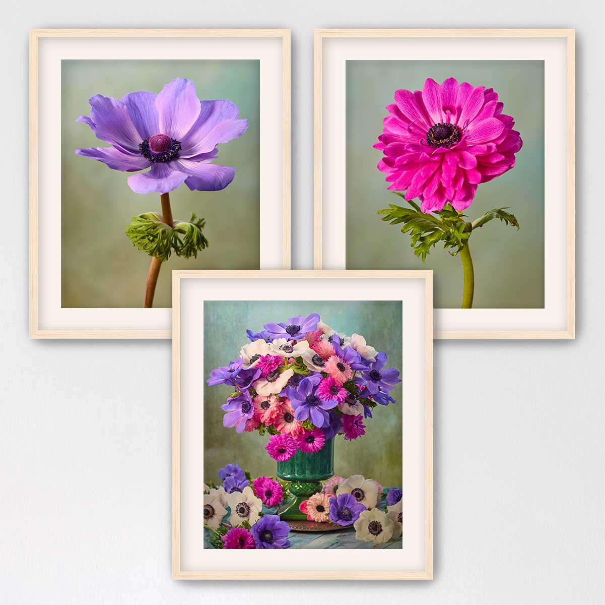 Anemone Harmony 3 Piece Art Set