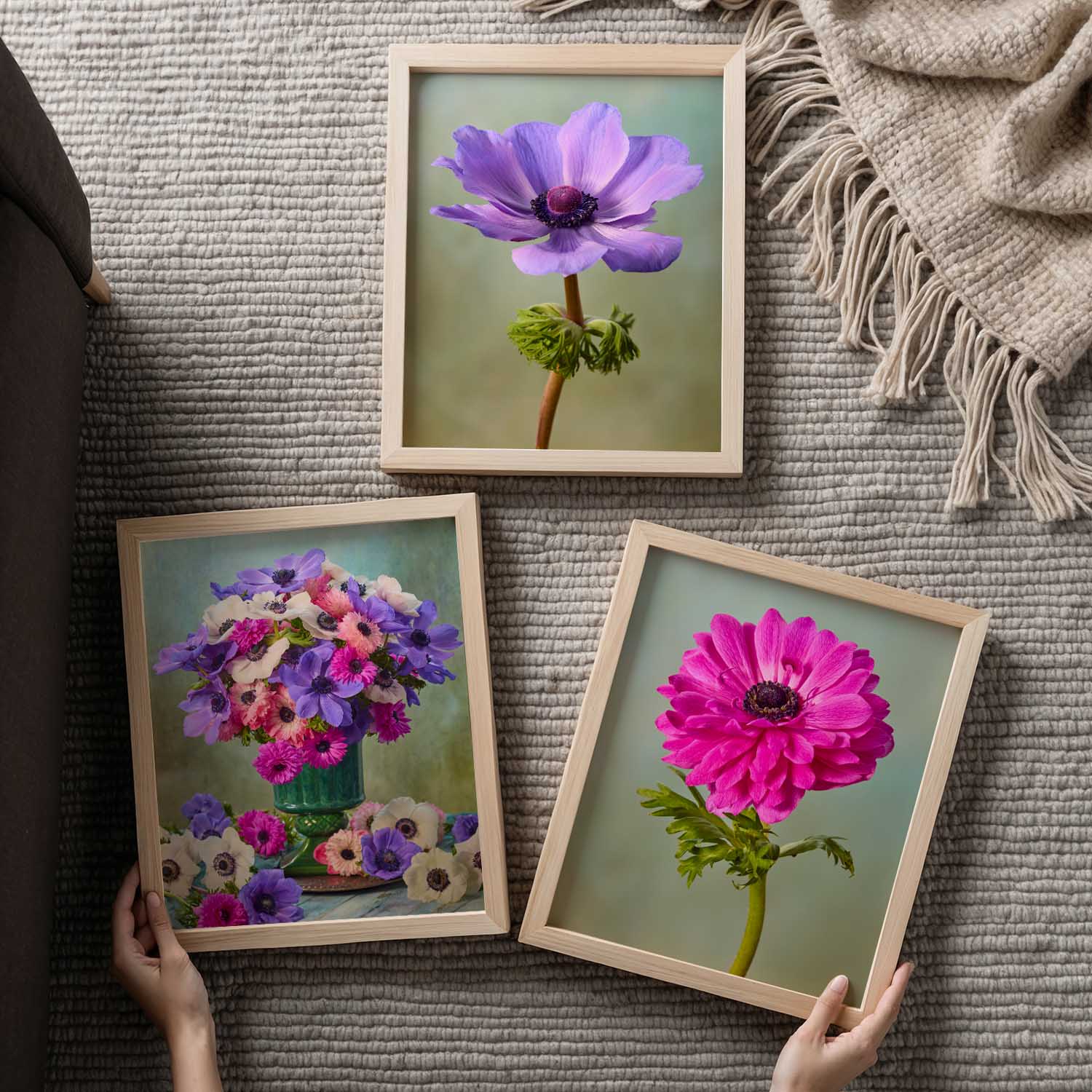 Anemone Harmony 3 Piece Art Set