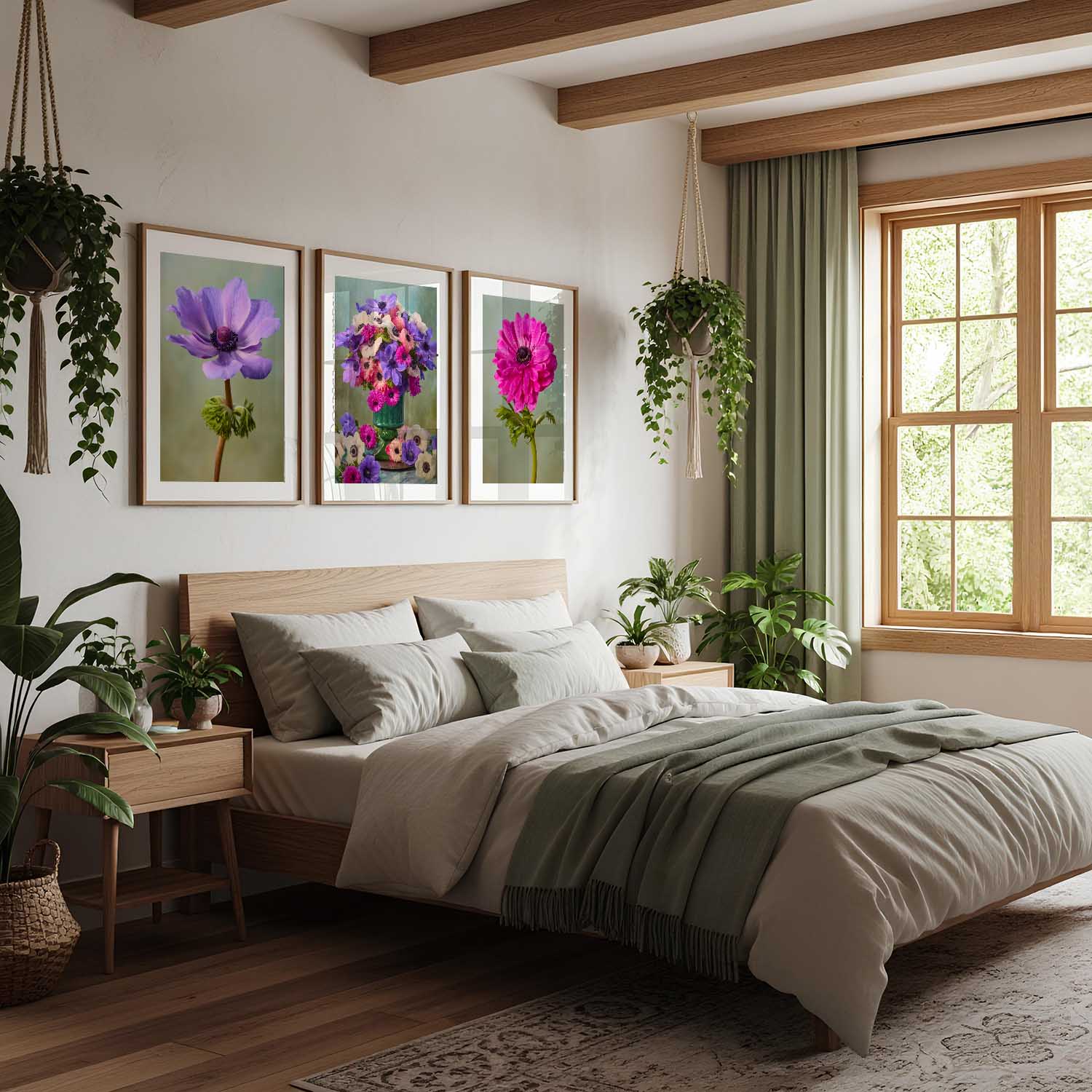 Anemone Harmony 3 Piece Art Print Set