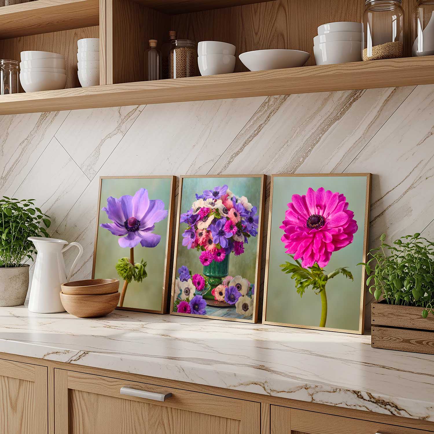 Anemone Harmony 3 Piece Art Set