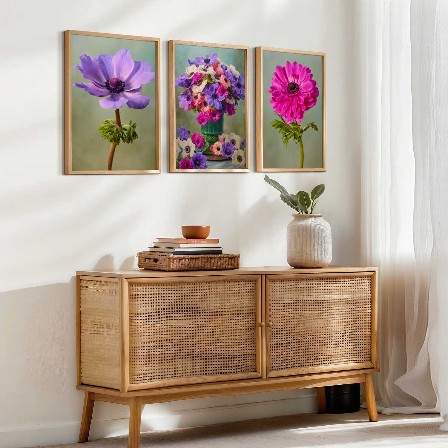 Anemone Harmony 3 Piece Art Set