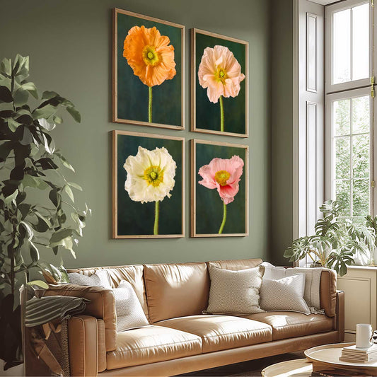 Poppy Portraits 4 Piece Art Set