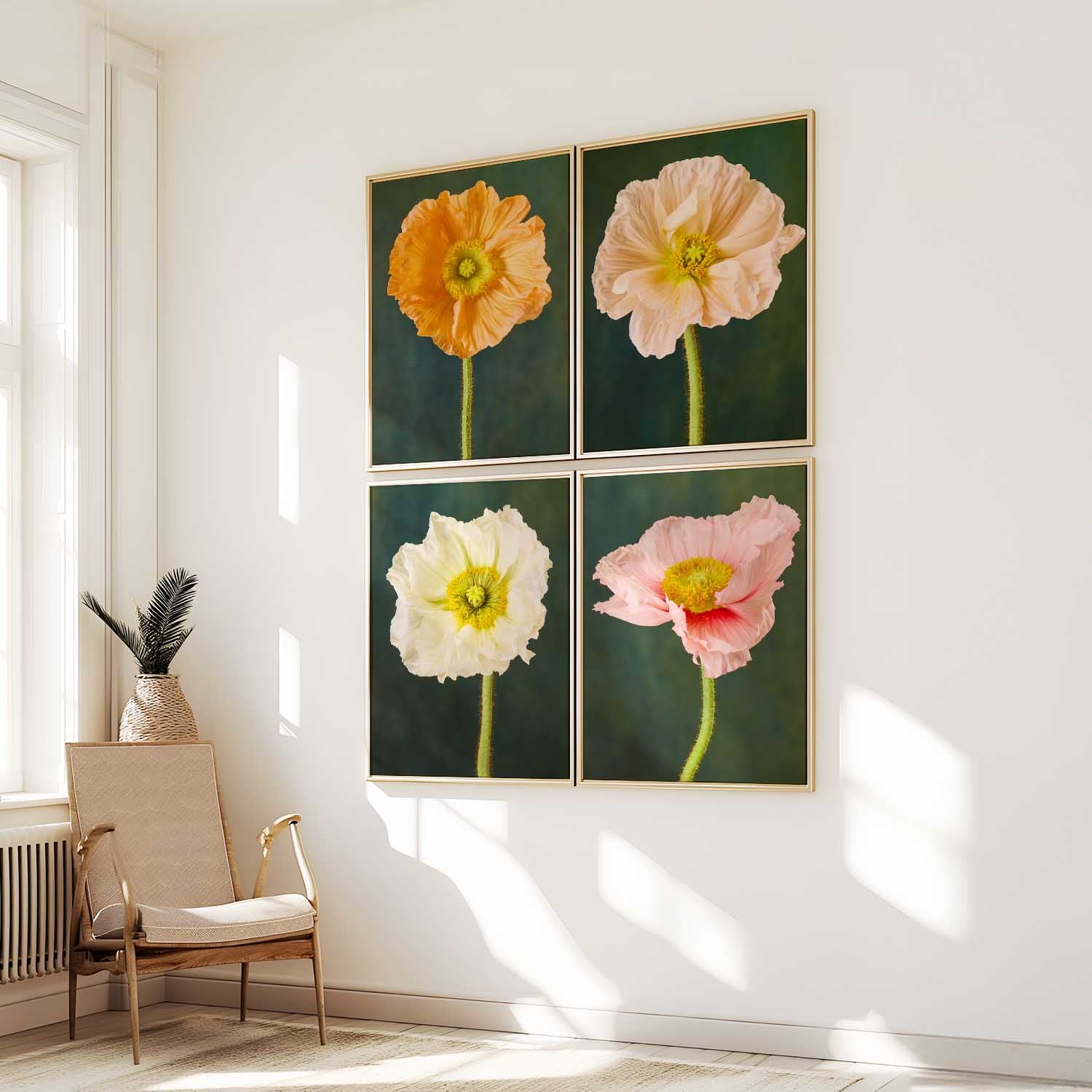 Poppy Portraits 4 Piece Art Canvas Set