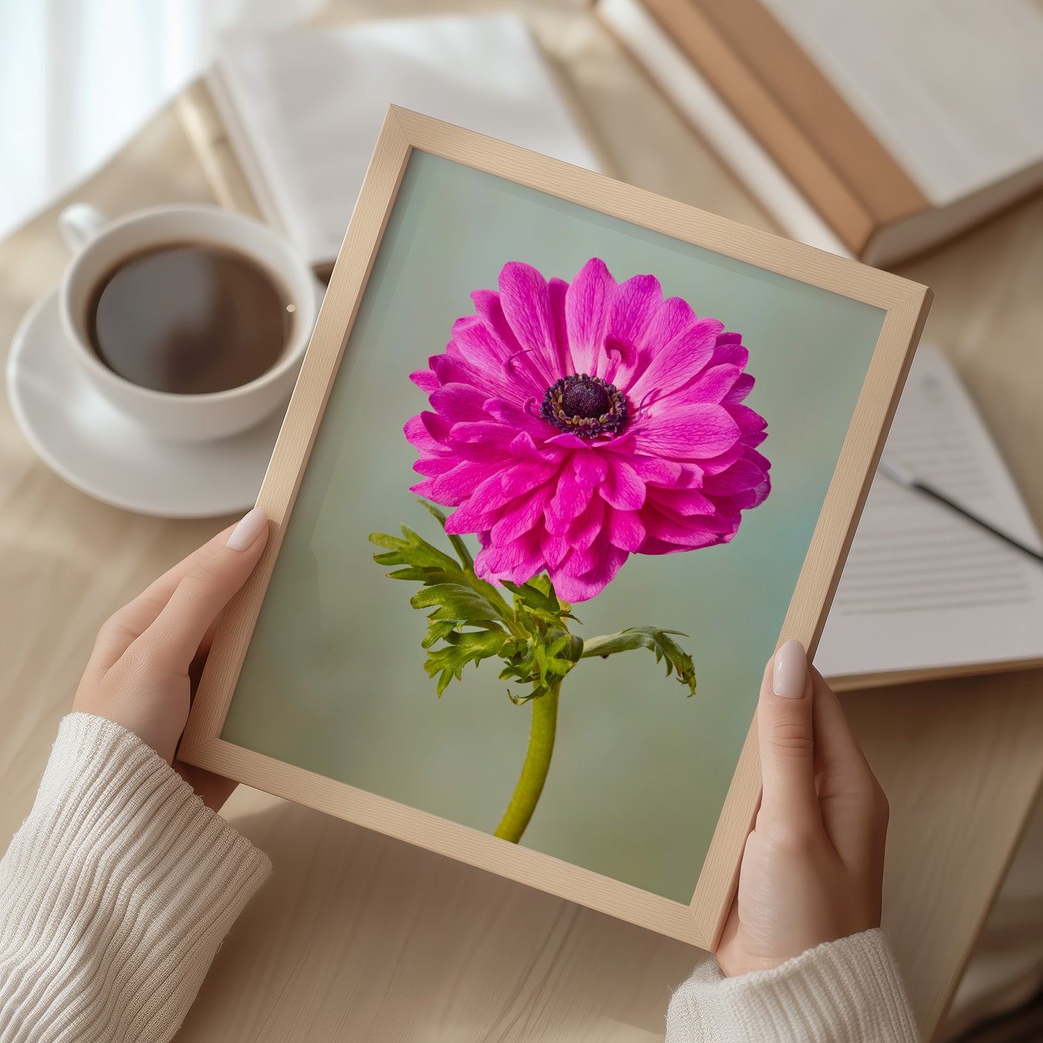 Fuchsia Glow | Anemone Wall Art Print