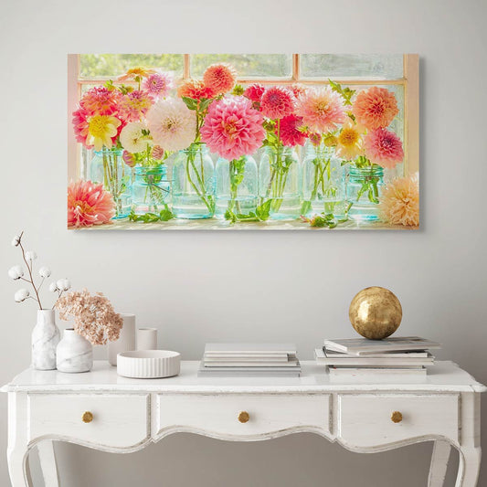 Last Days Of Summer Panoramic | Dahlia Wall Art Canvas