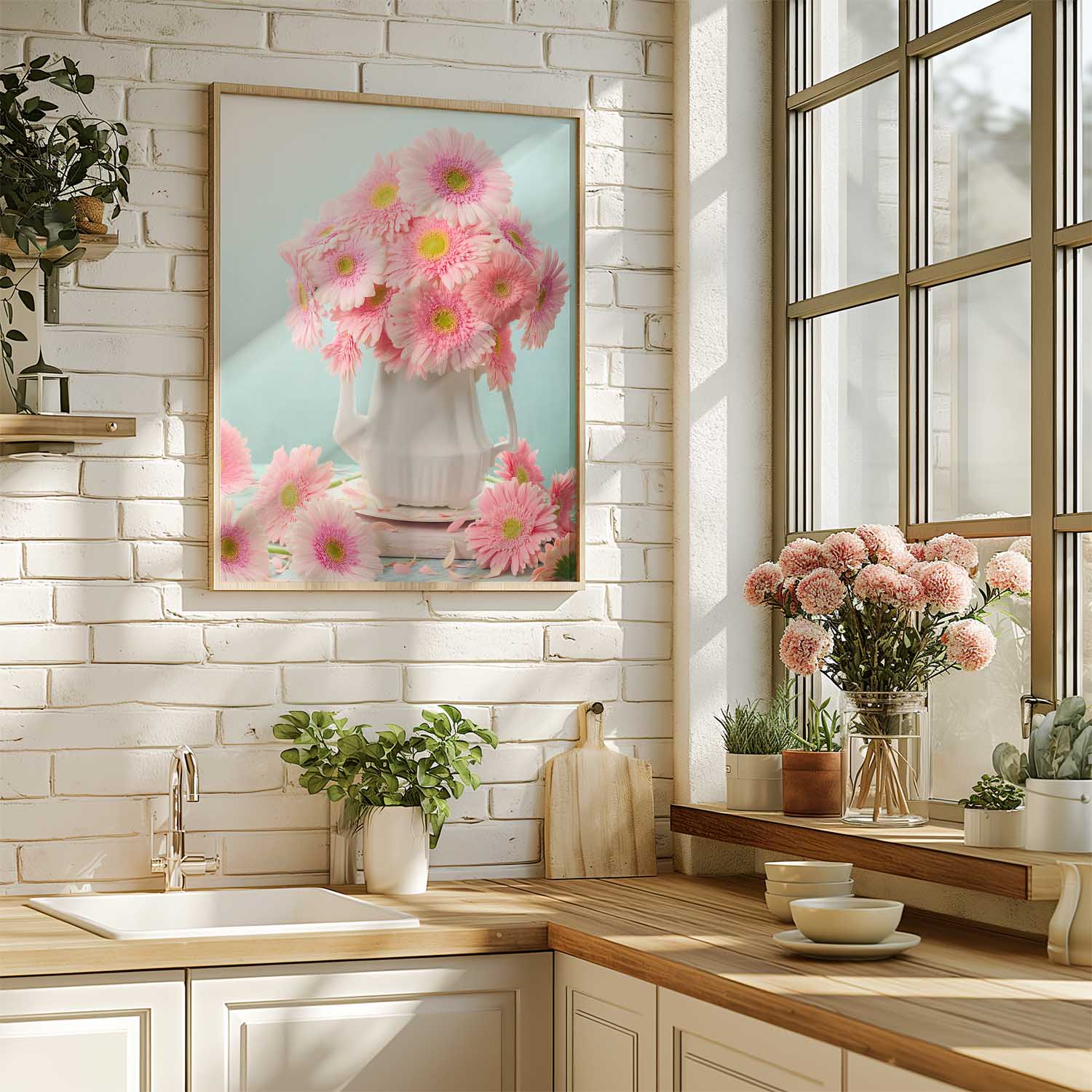 Pink Sunshine | Gerbera Daisy Art Canvas