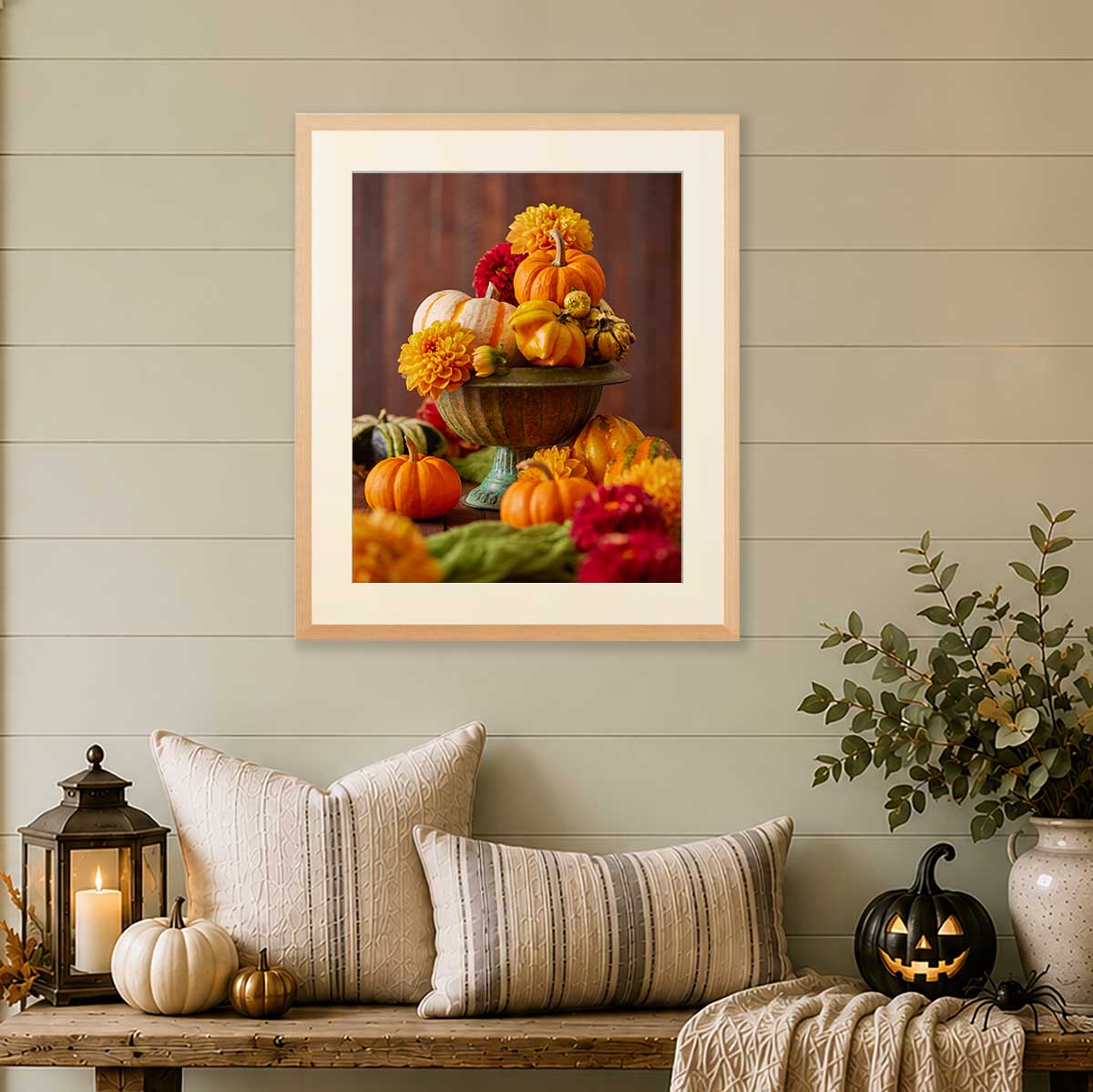 Pumpkins and Petals | Harvest Art Print