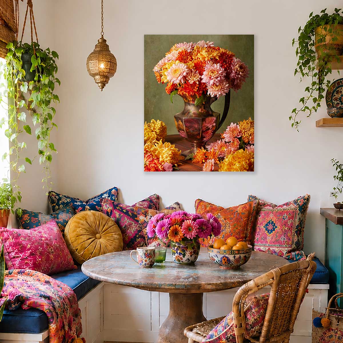 Harvested Harmony | Chrysanthemum Wall Art Canvas