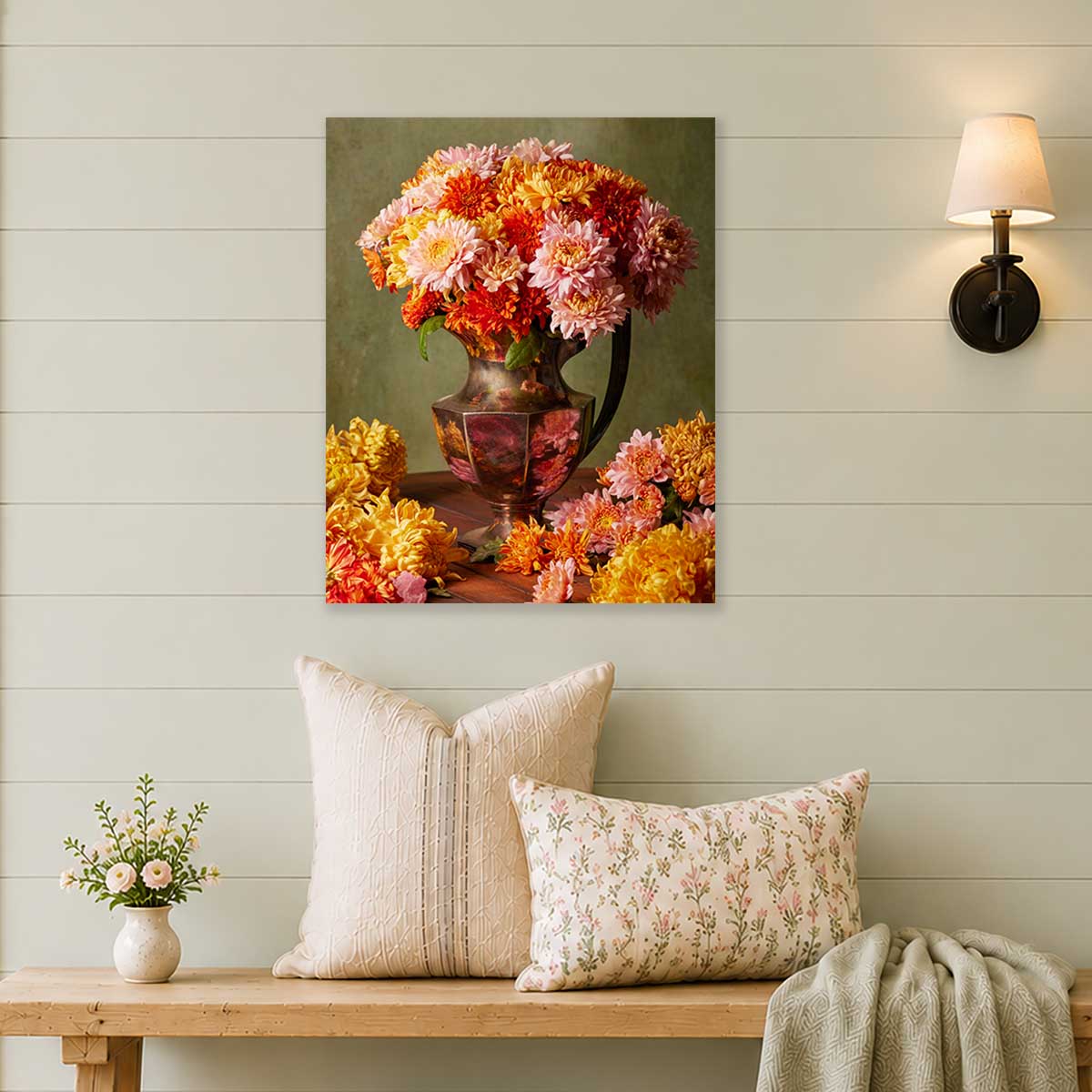 Harvested Harmony | Chrysanthemum Wall Art Canvas