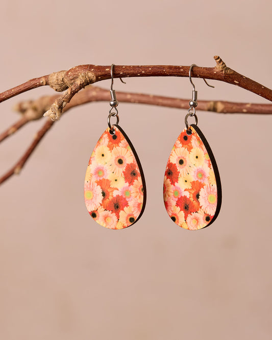 Daisy Floral Teardrop Earrings