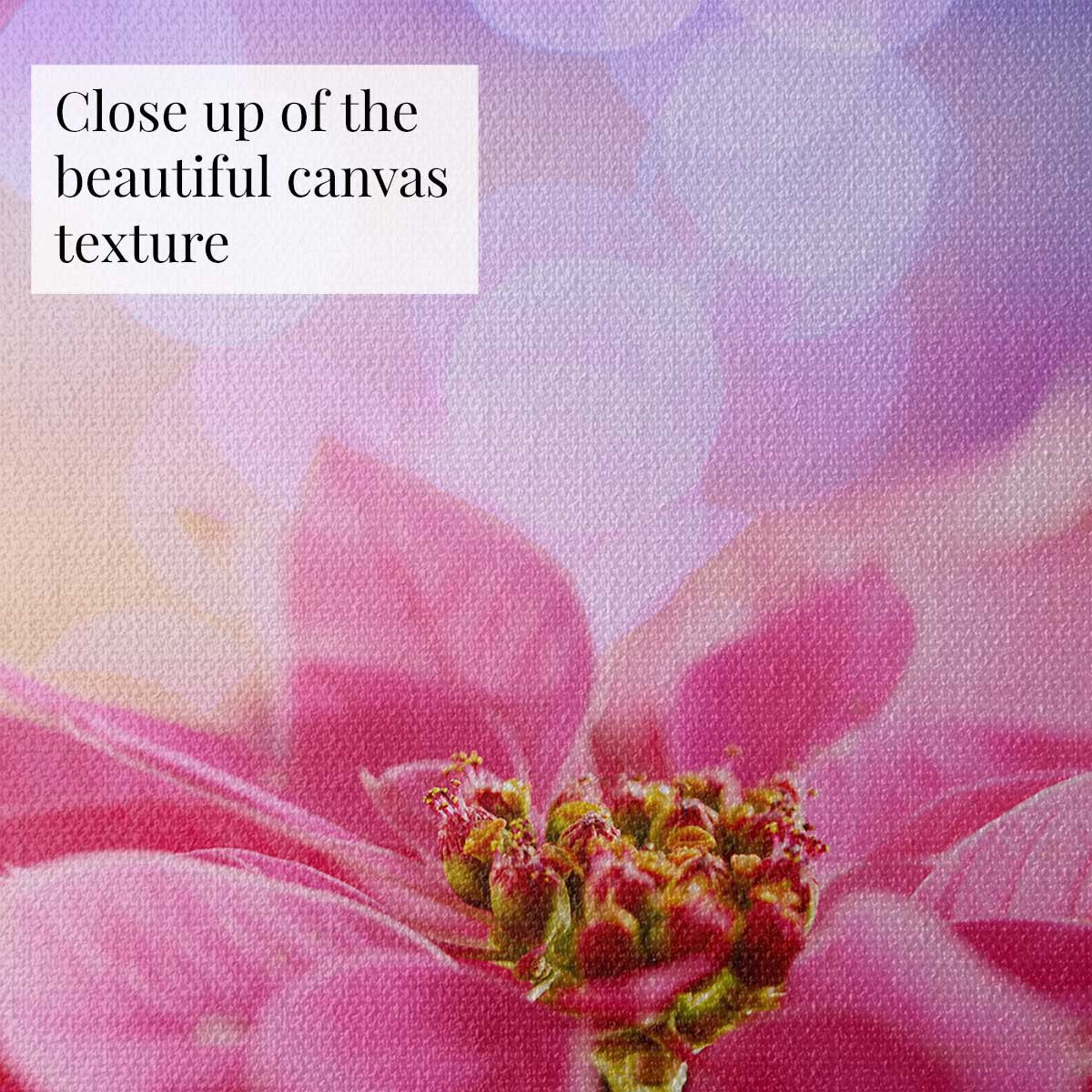 Poinsettia Christmas wall art print with detailed canvas texture and vertical display for seasonal decor.