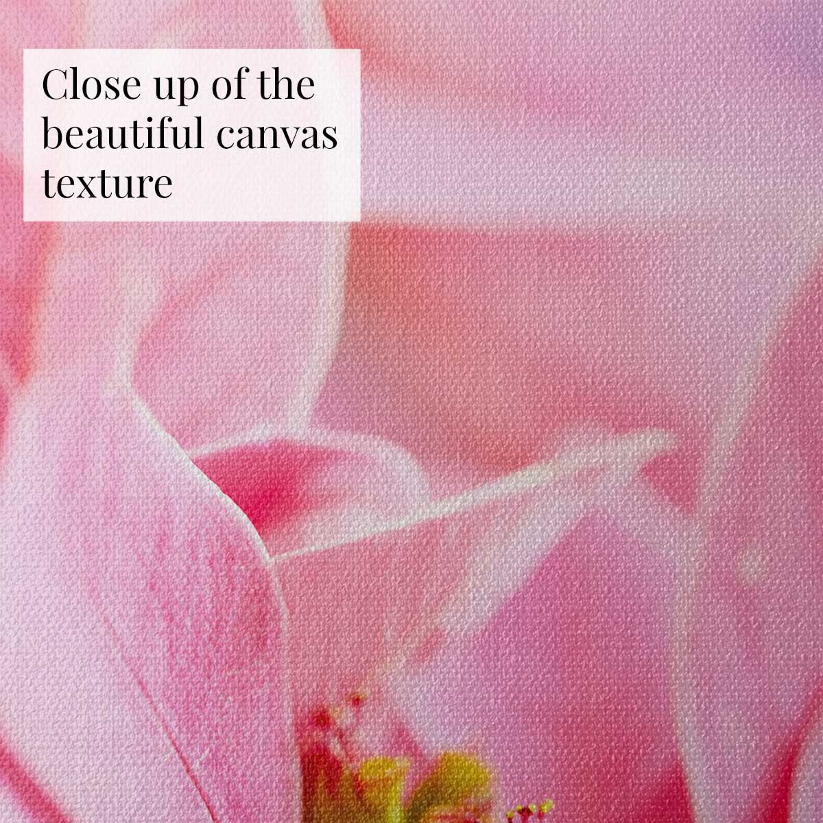 Poinsettia Christmas wall art in pink with visible woven texture and a vertical presentation