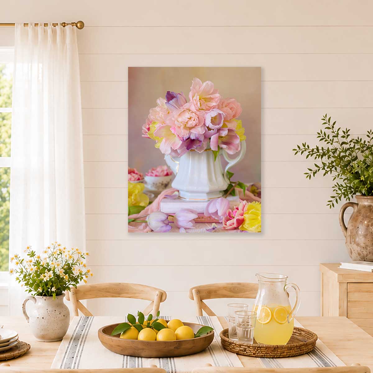 Teapot of Blooms | Tulip Wall Art Canvas