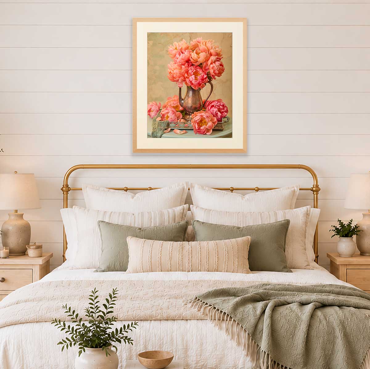 Coral Radiance | Peony Wall Art Print