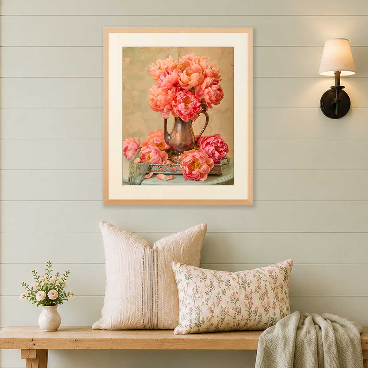 Coral Radiance | Peony Wall Art Print