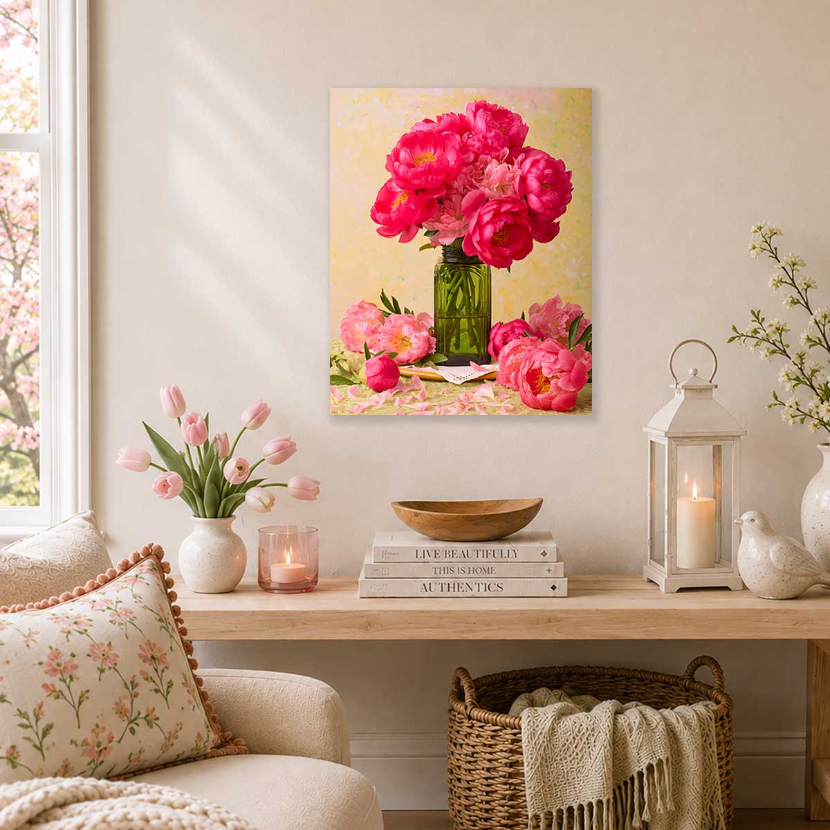 Love Story Blooming | Peony Wall Art Canvas