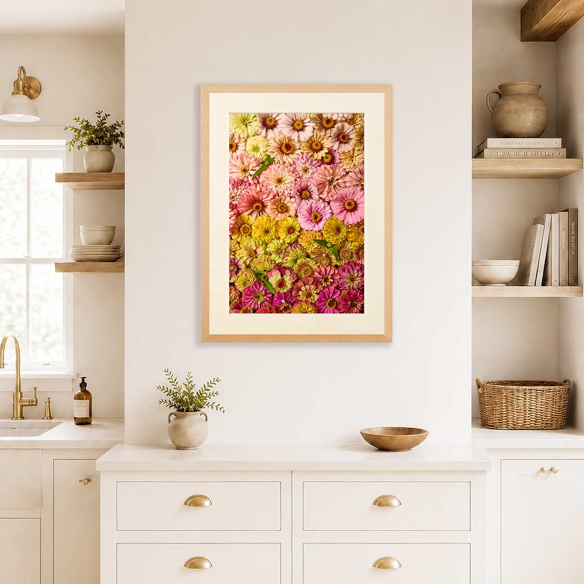 Zinnias Dawn To Dusk Wall Art Print