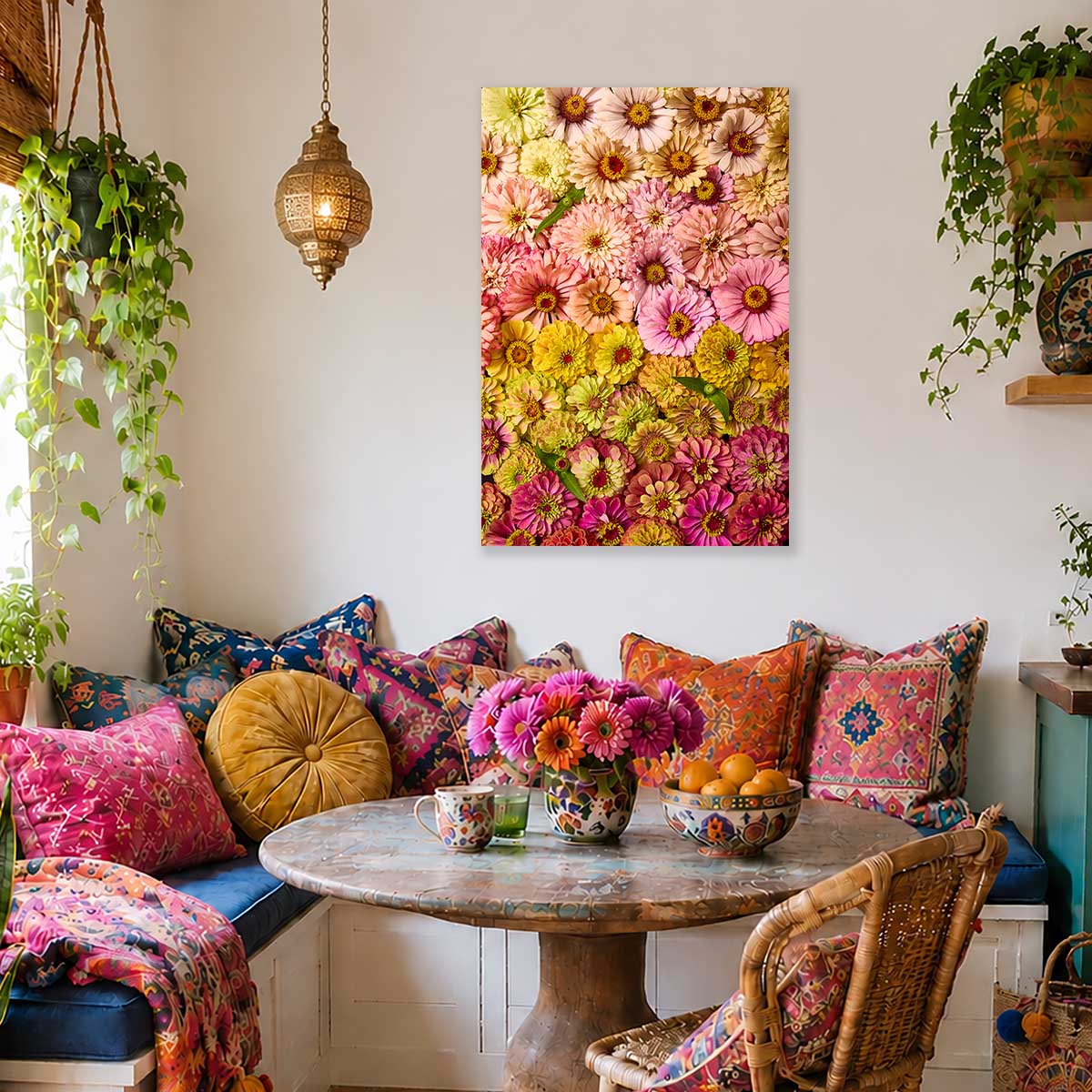 Zinnias Dawn To Dusk Wall Art Canvas