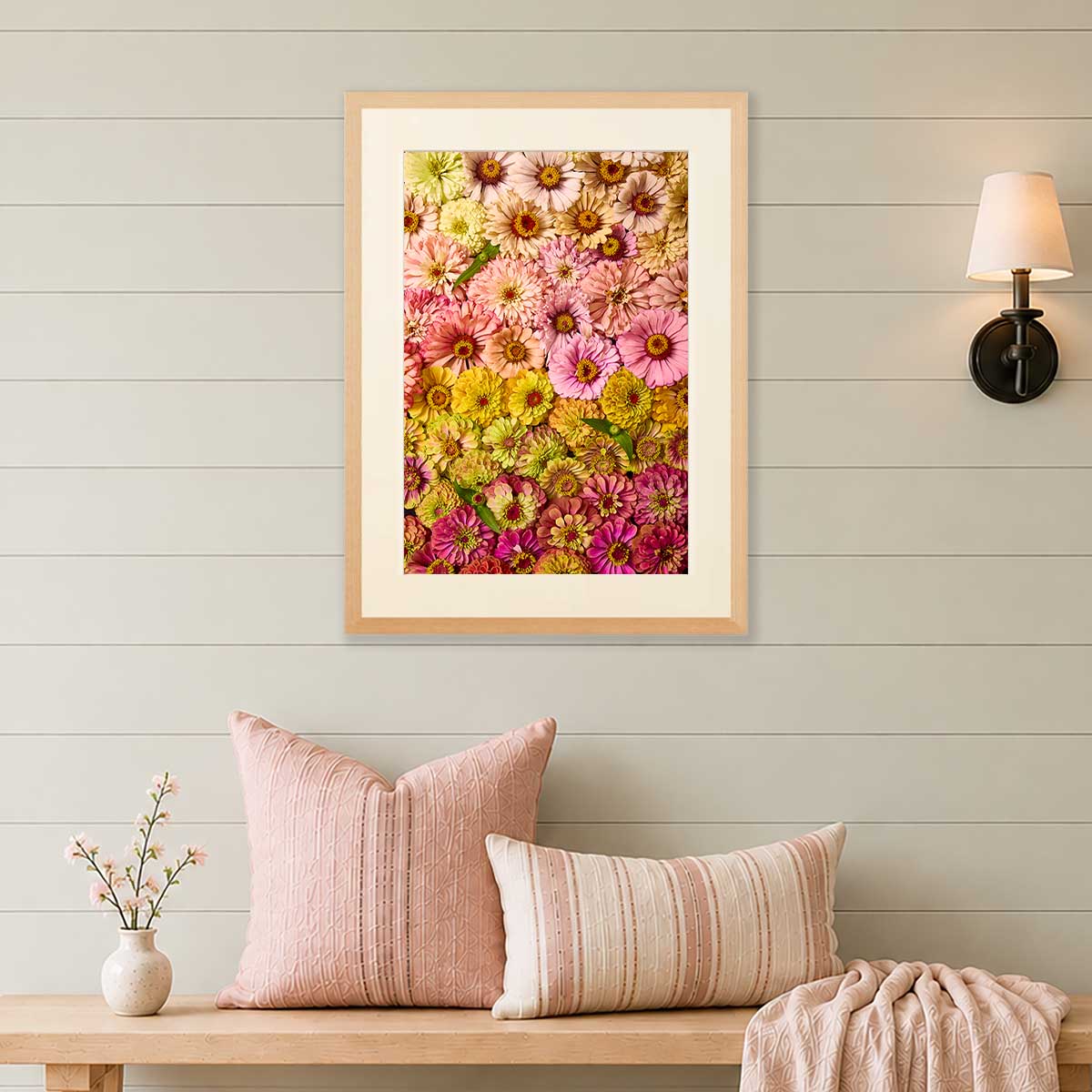Zinnias Dawn To Dusk Wall Art Print