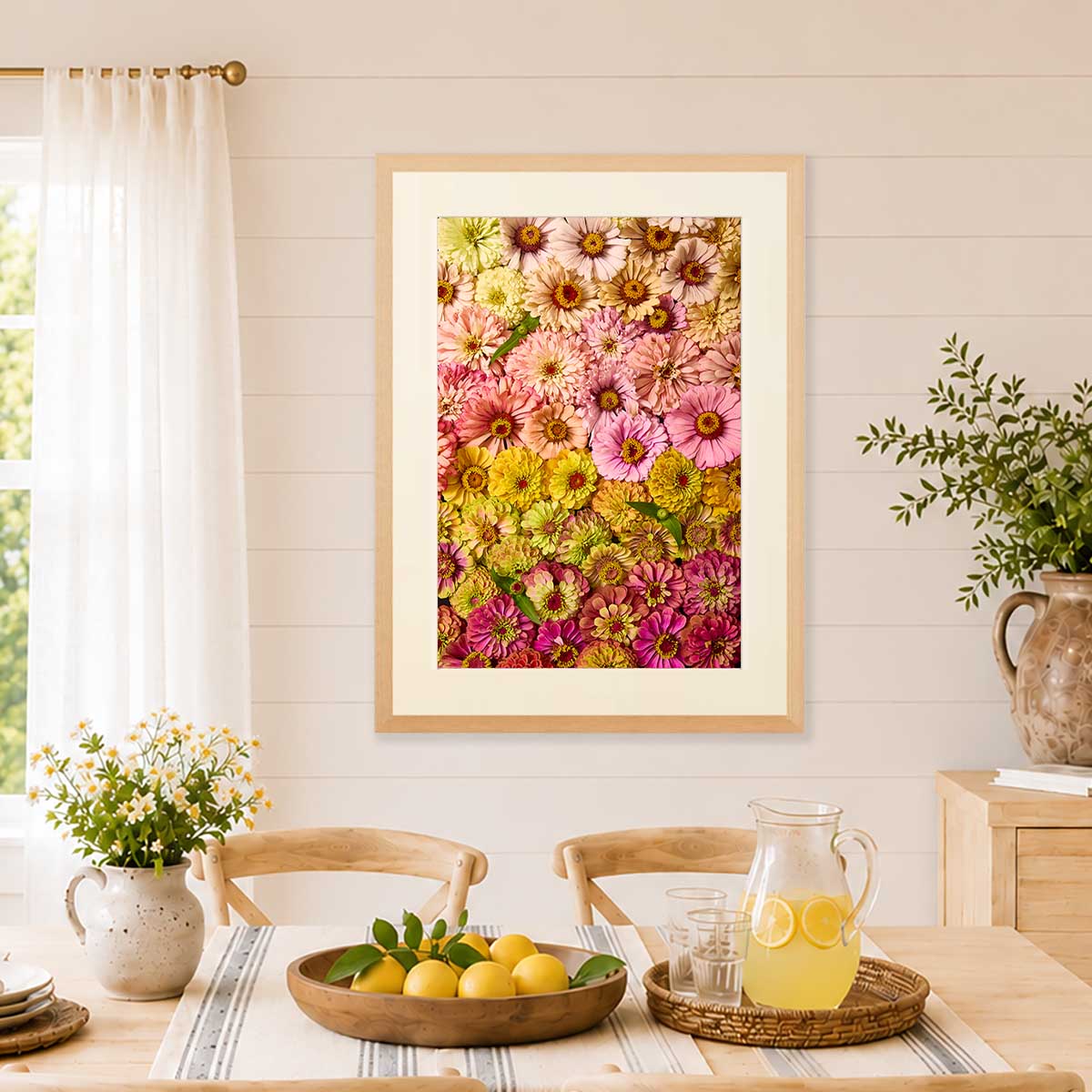 Zinnias Dawn To Dusk Wall Art Print