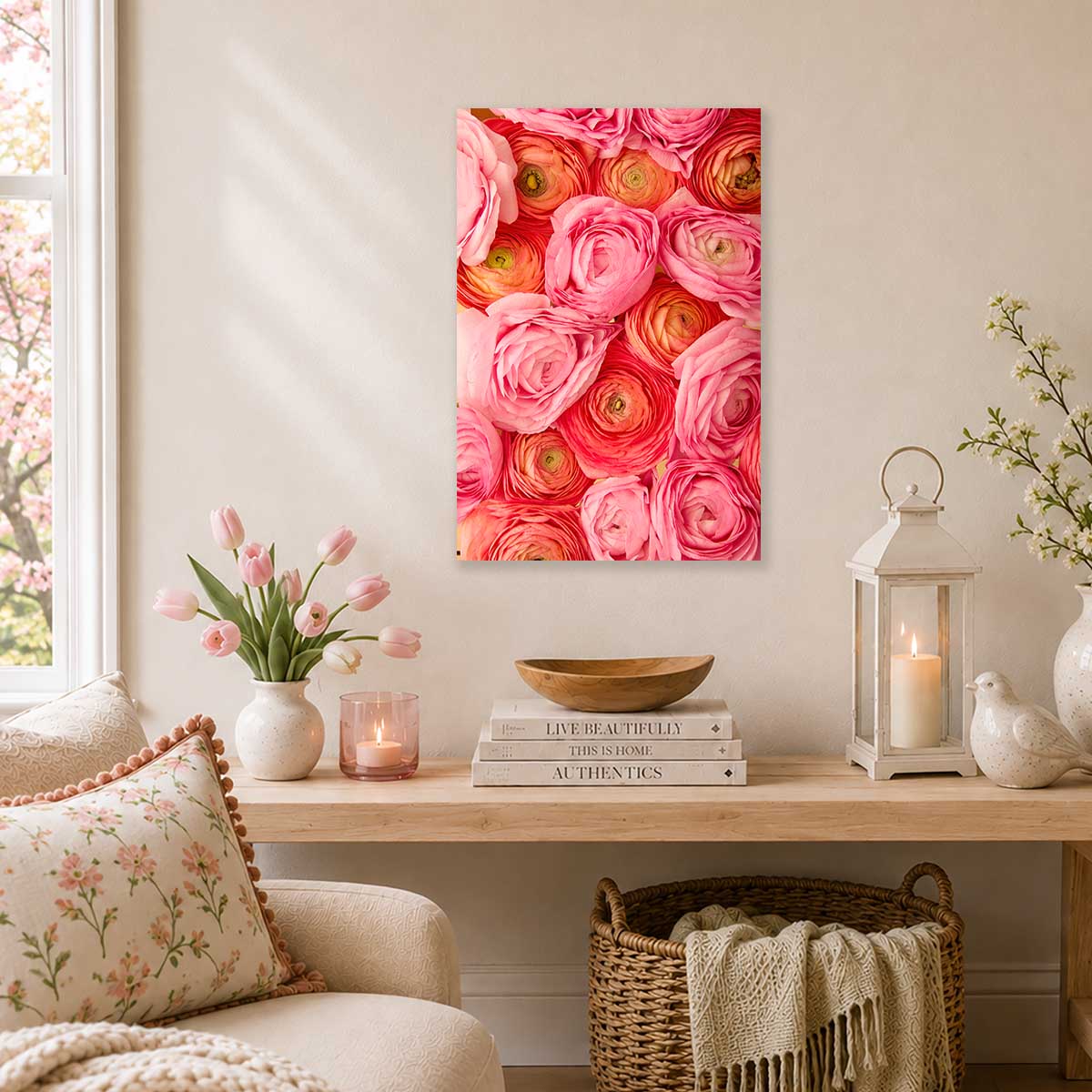Layers of Love | Ranunculus Wall Art Canvas