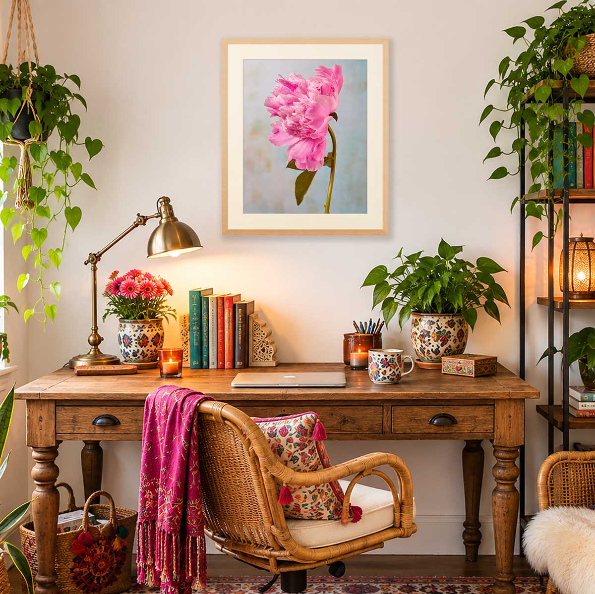 Miss Bashful Peony | Wall Art Print