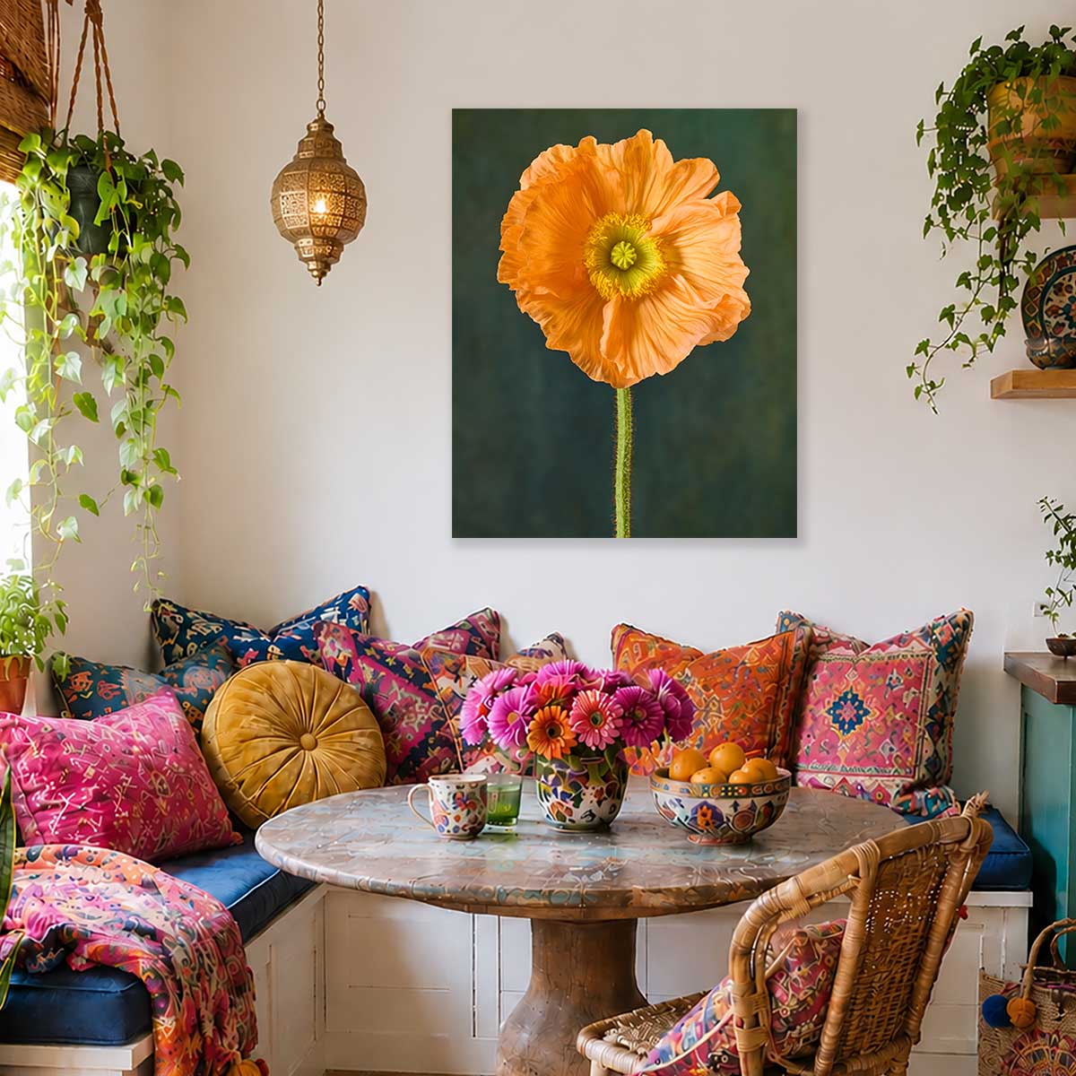 The Tuscan Poppy | Wall Art Canvas