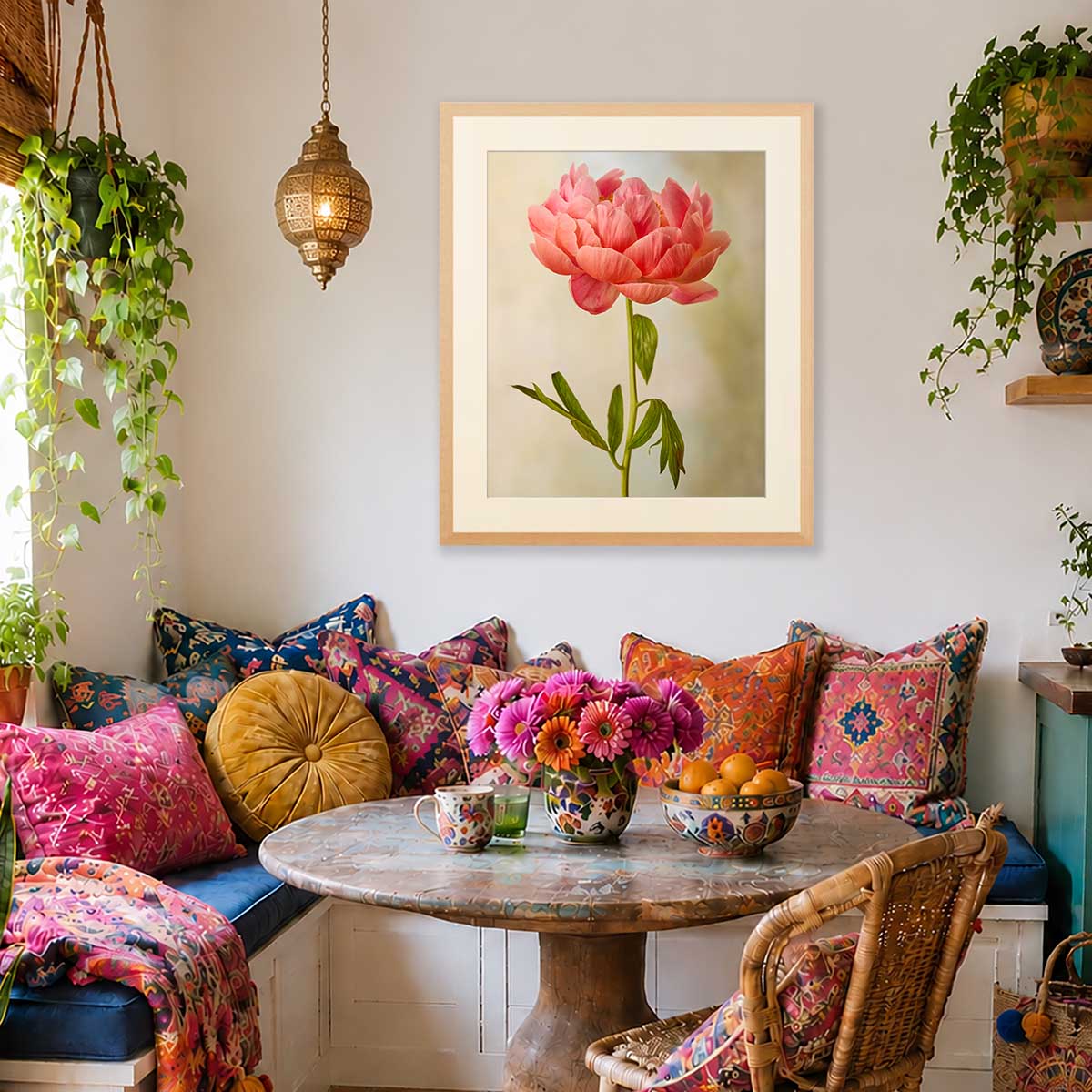 Coral Charm Peony Portrait 1 | Wall Art Print