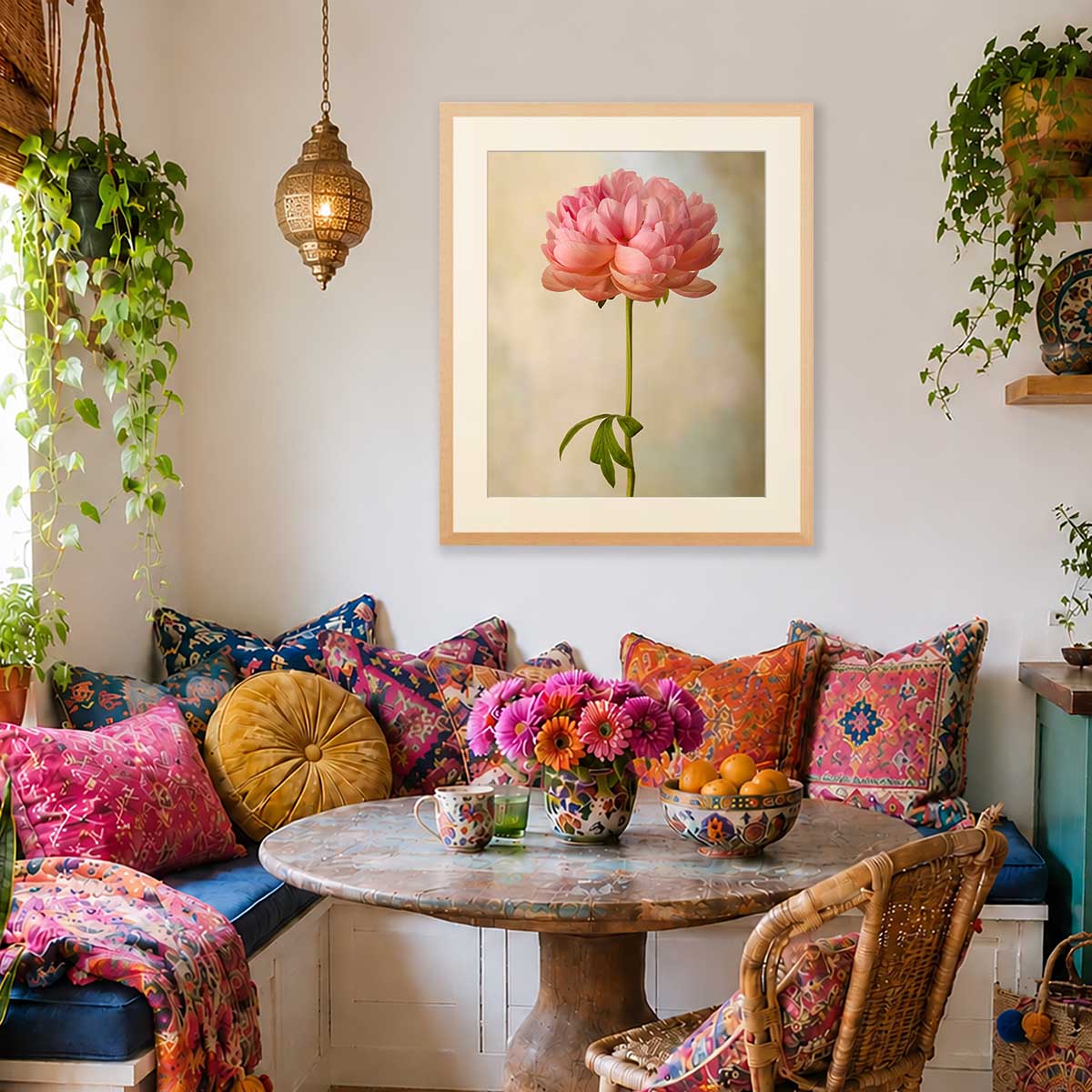 Coral Charm Peony Portrait 2 | Wall Art Print